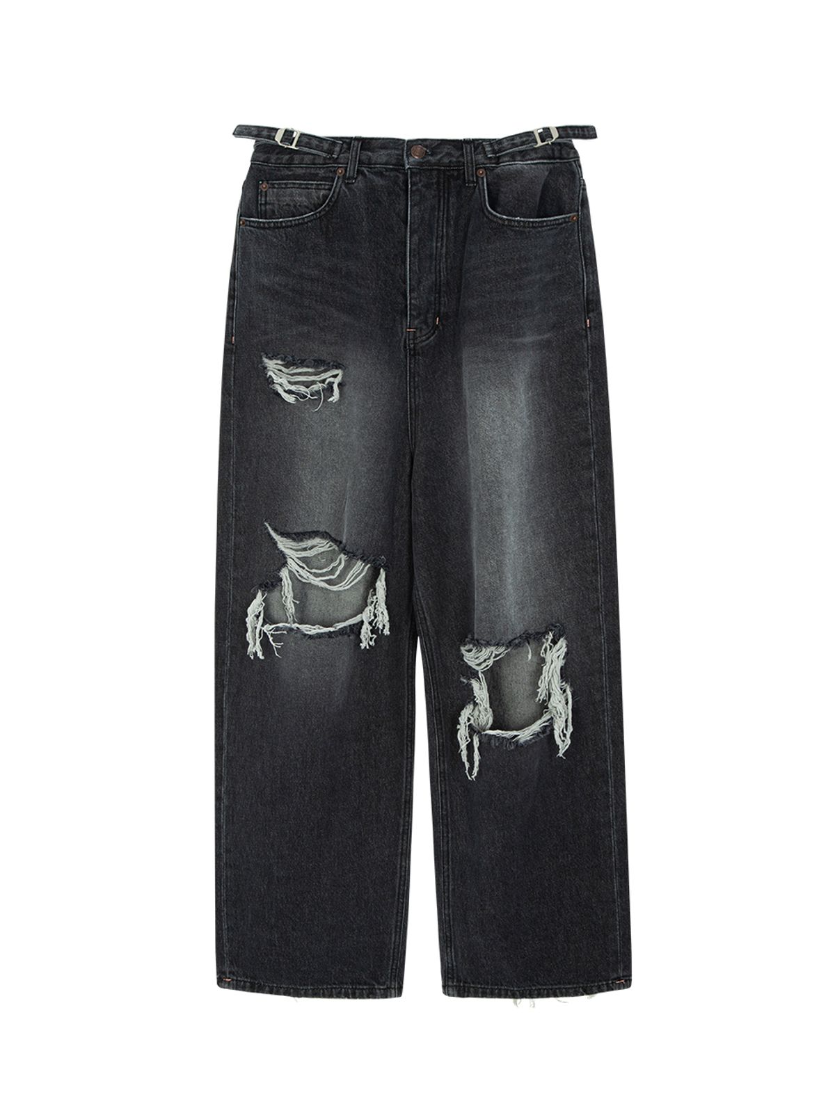 에즈이프 캘리(ASIF CALIE) DESTROYED WASHING DENIM PANTS BLACK