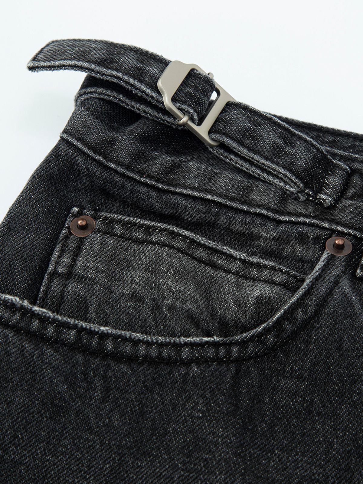 에즈이프 캘리(ASIF CALIE) DESTROYED WASHING DENIM PANTS BLACK