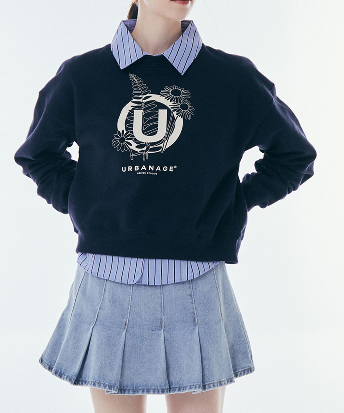어반에이지(URBANAGE) [2PACK] 플라워 W 맨투맨 (3 Color)