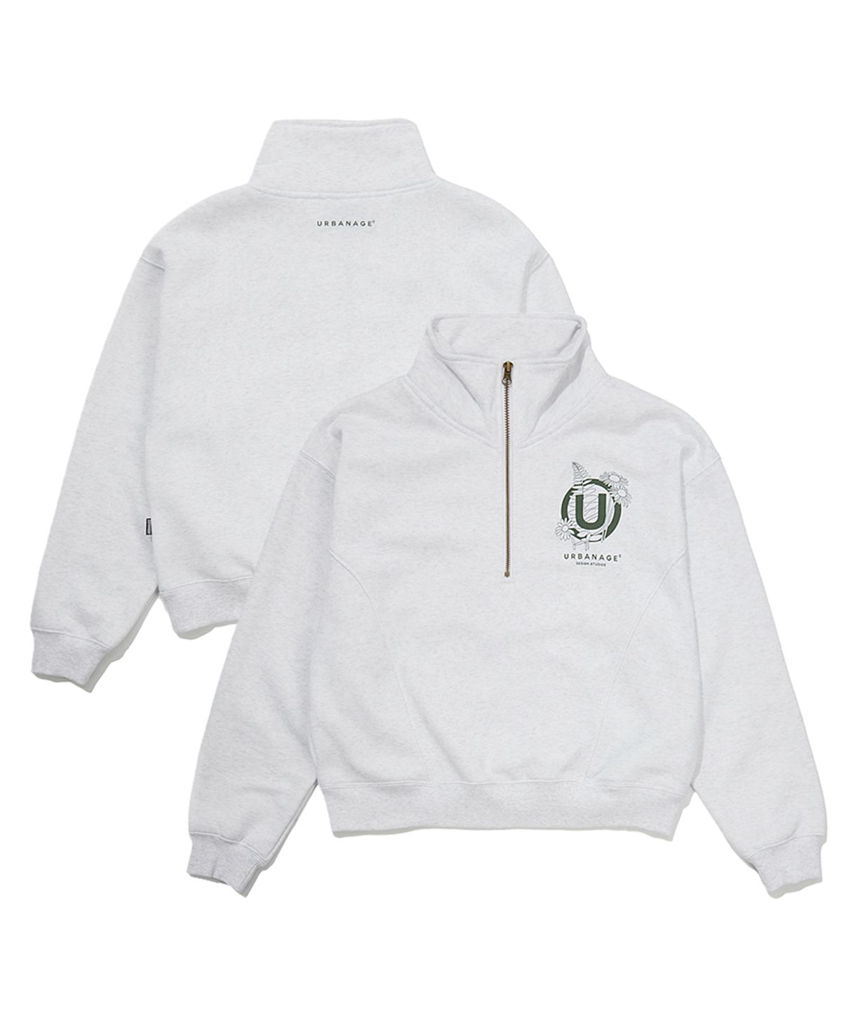 어반에이지(URBANAGE) [2PACK] 플라워 W 하프집업 (3 Color)