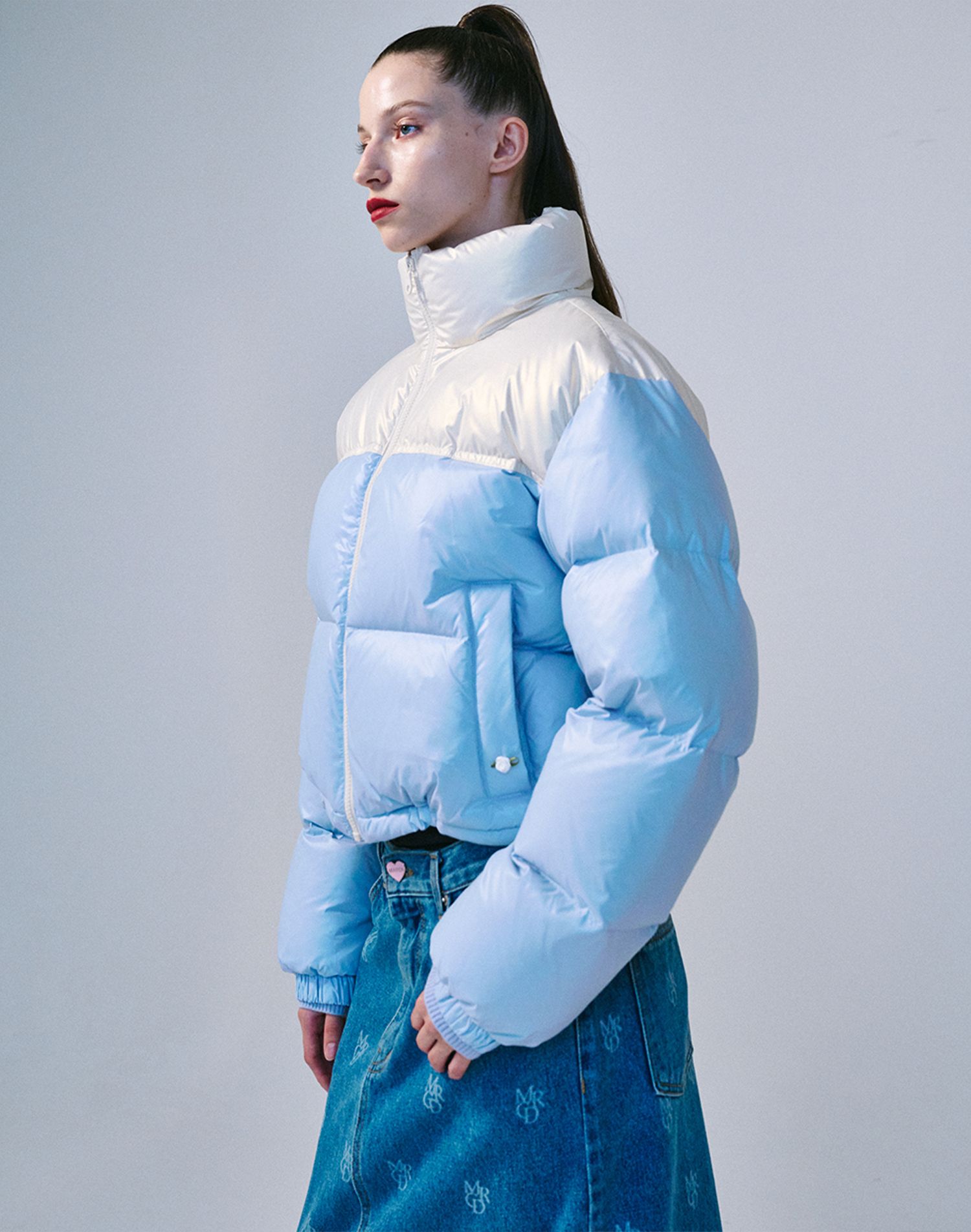 ★特価★[MARDI] CROPPED DOWN JACKET COLOR BLOCK SKY MUSINSA | MARDI MERCREDI CROPPED DOWN JACKET COLOR BLOCK_SKY