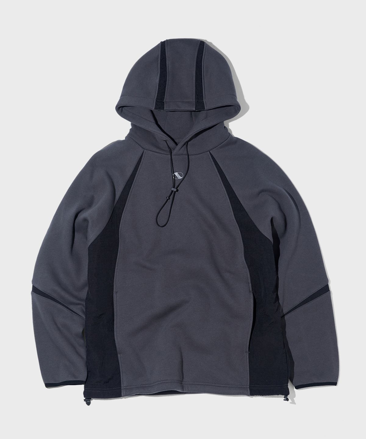 더블유엠씨(WMC) 패널 스웨트 후드_CHARCOAL GREY
