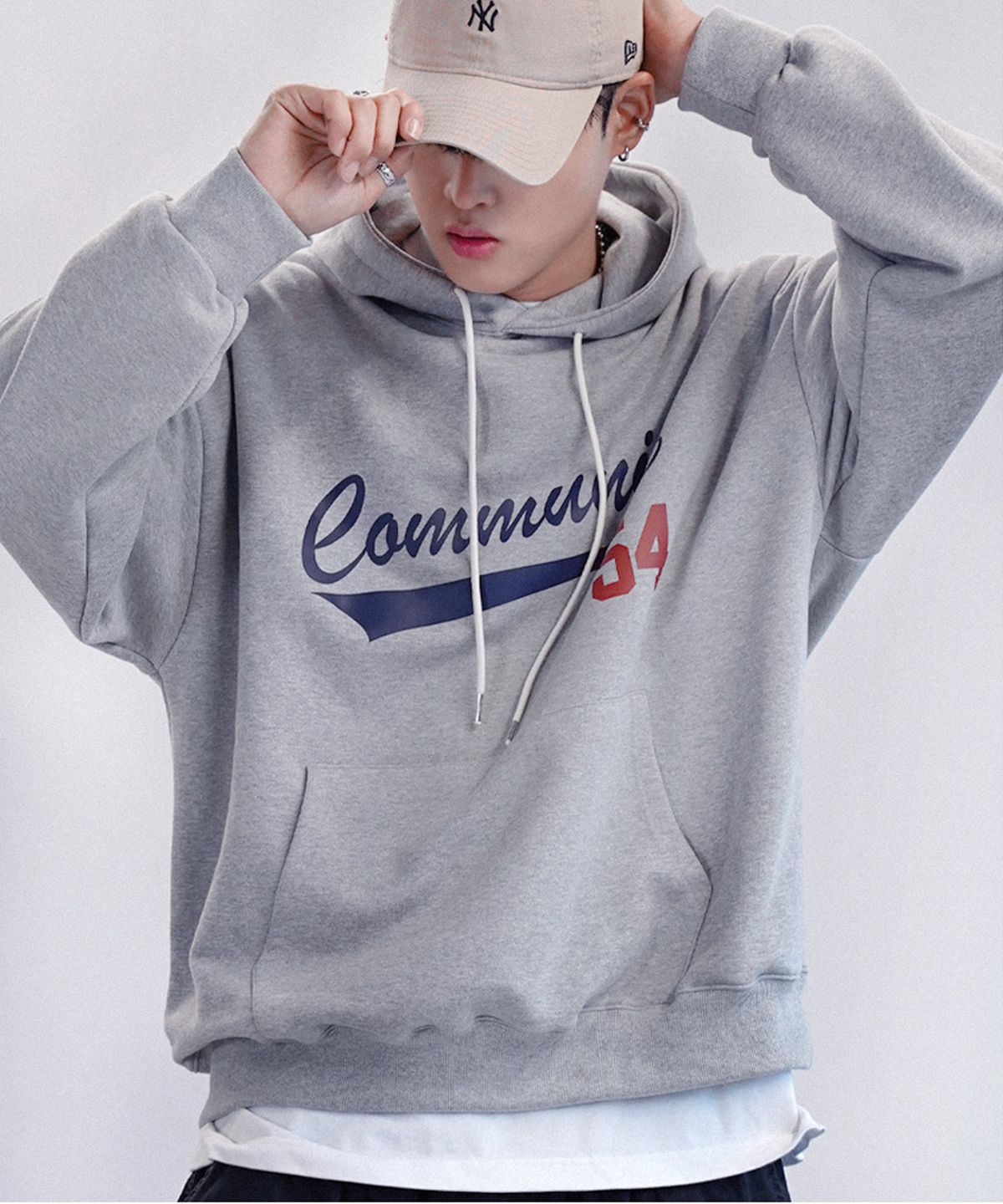 더마일(THEMILE) COMMUNITY 54 SWEAT HOODIE[GREY]