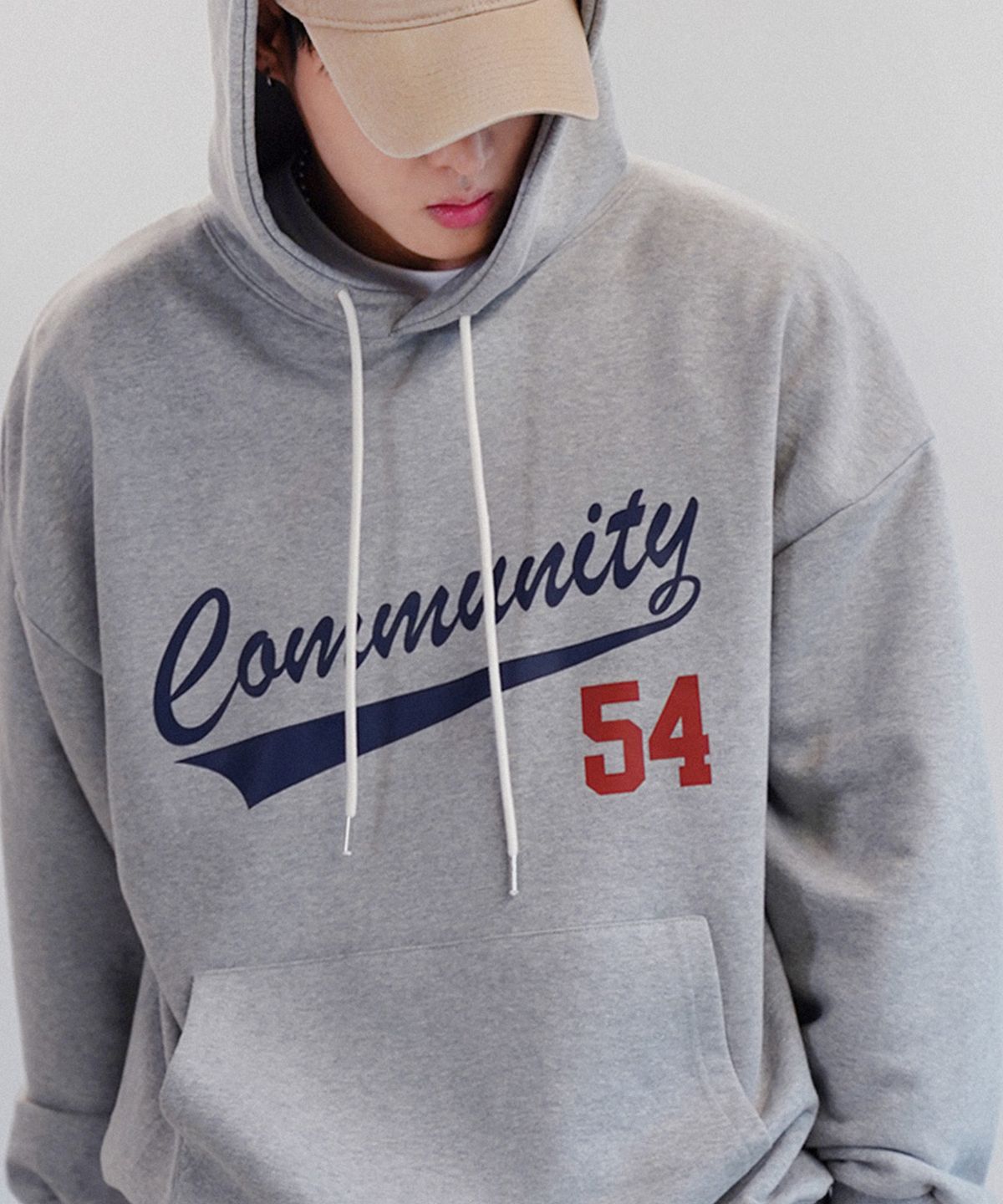 더마일(THEMILE) COMMUNITY 54 SWEAT HOODIE[GREY]