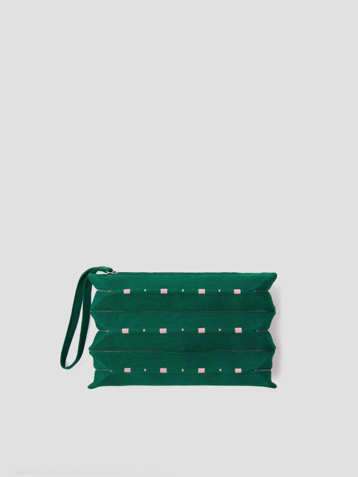 조셉앤스테이시(JOSEPH&STACEY) Lucky Pleats Knit Pouch S Grid (ALL)