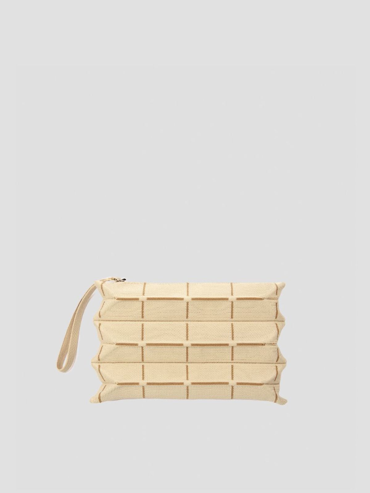 조셉앤스테이시(JOSEPH&STACEY) Lucky Pleats Knit Pouch S Grid (ALL)