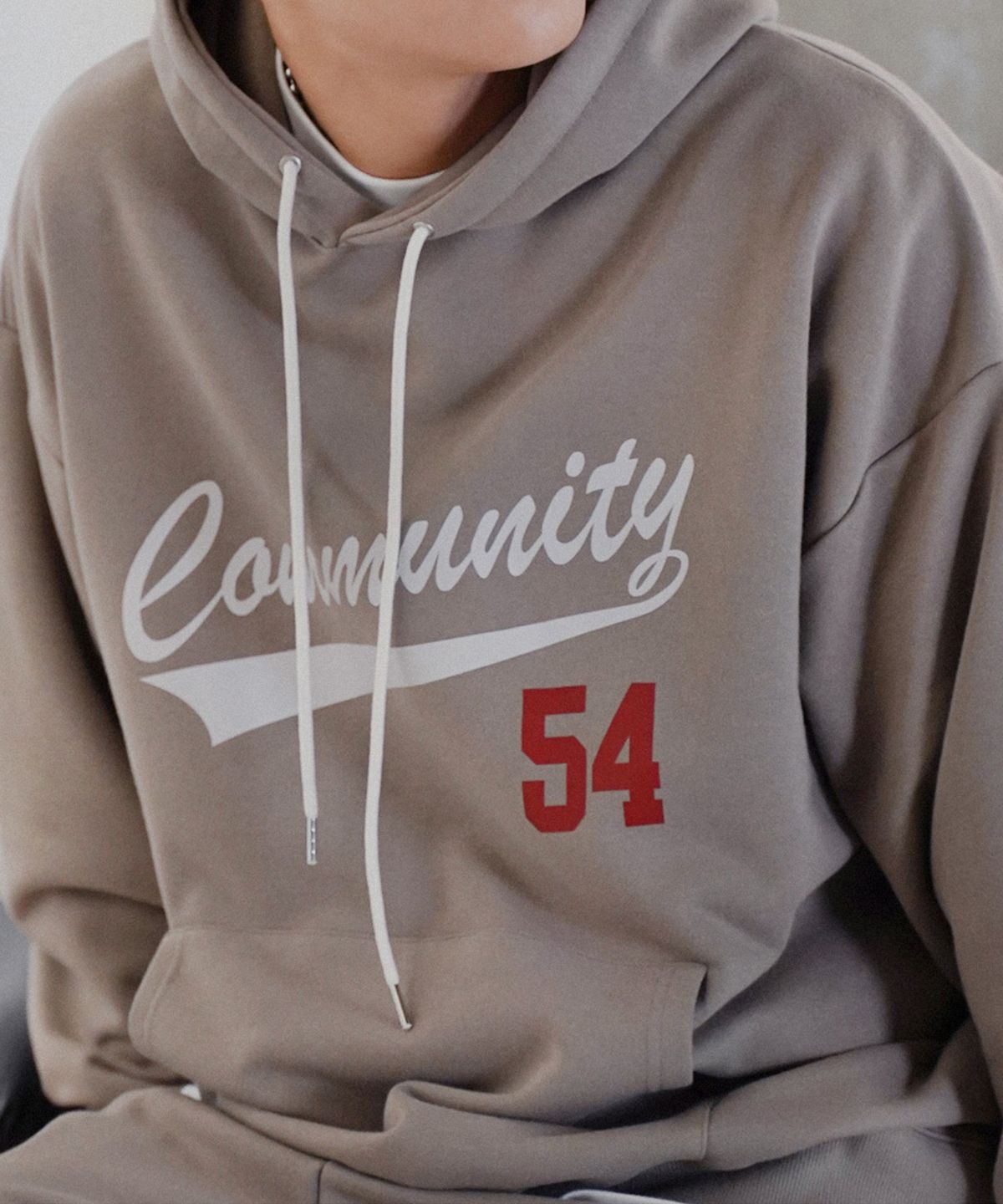 더마일(THEMILE) COMMUNITY 54 SWEAT HOODIE[BROWN]