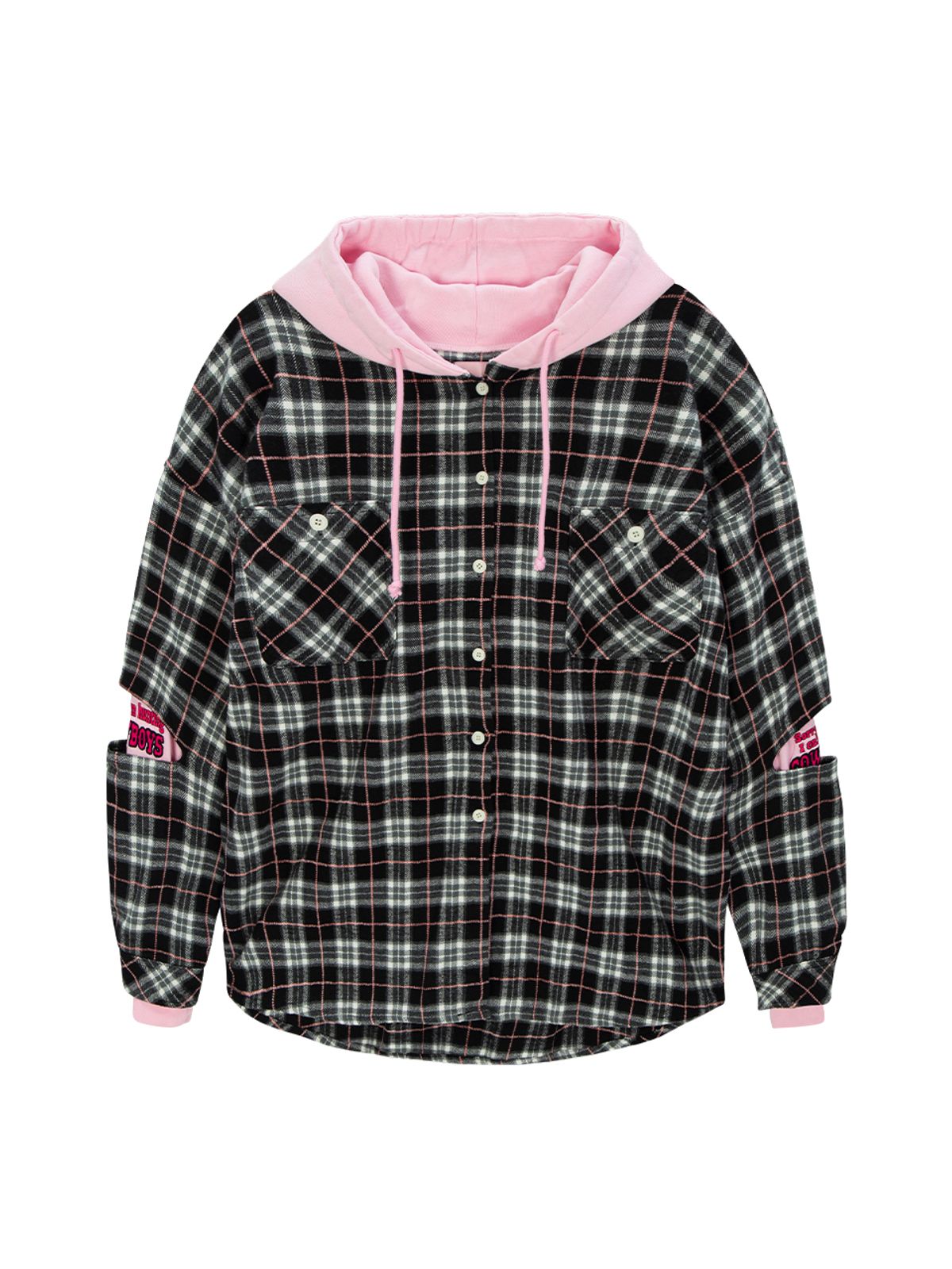 에즈이프 캘리(ASIF CALIE) HOODIE LAYER CHECK SHIRT BLACK