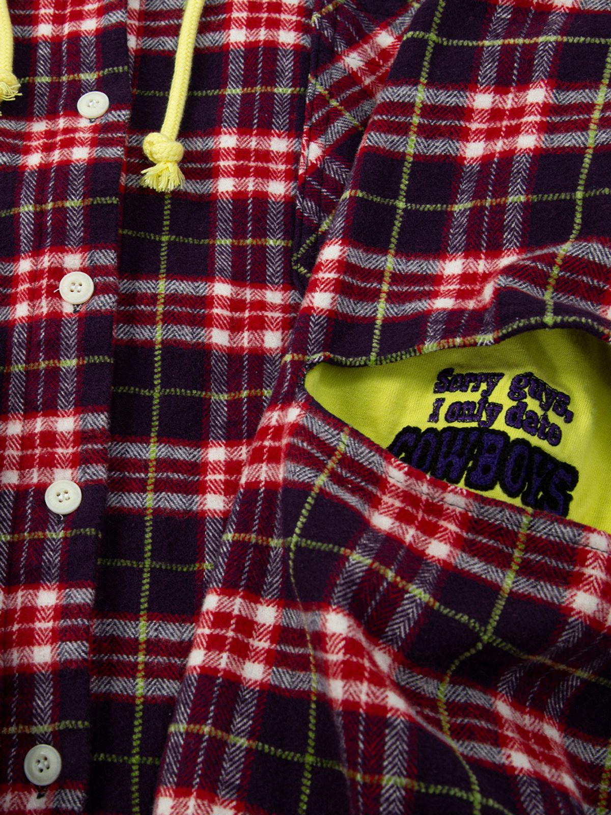 에즈이프 캘리(ASIF CALIE) HOODIE LAYER CHECK SHIRT PURPLE
