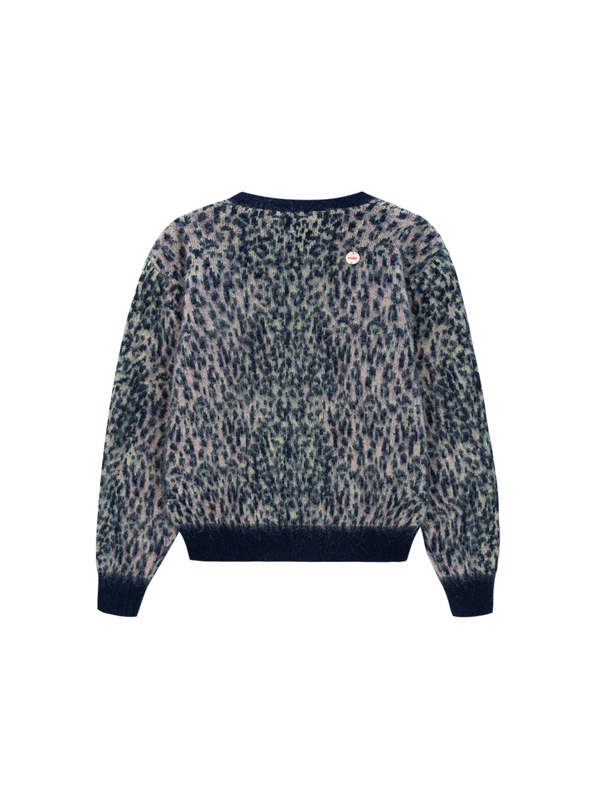 에즈이프 캘리(ASIF CALIE) LEOPARD KNIT CARDIGAN NAVY