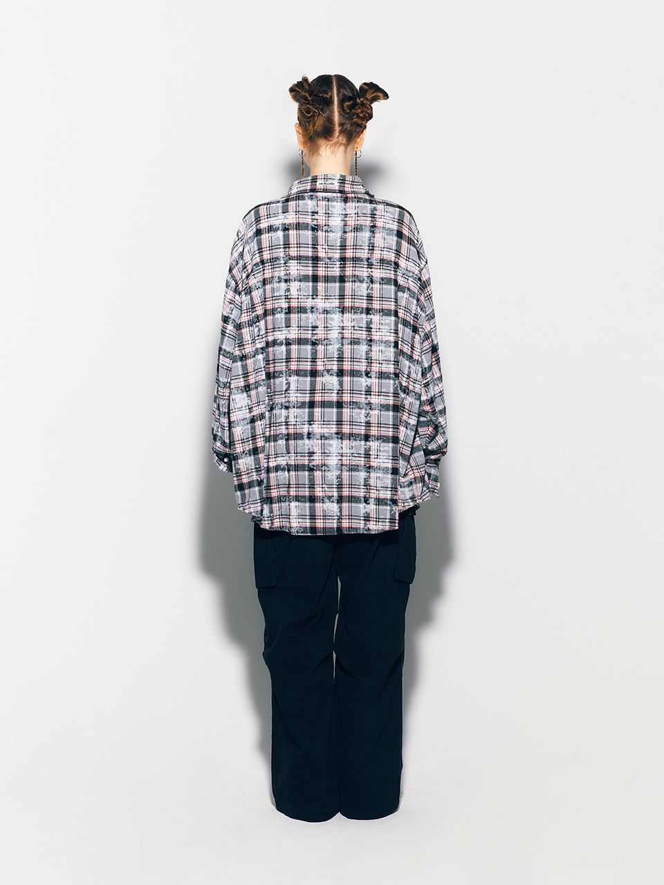 MUSINSA公式 | ASIF CALIE DIRTYWASHING OVERFIT CHECK SHIRT BLACK