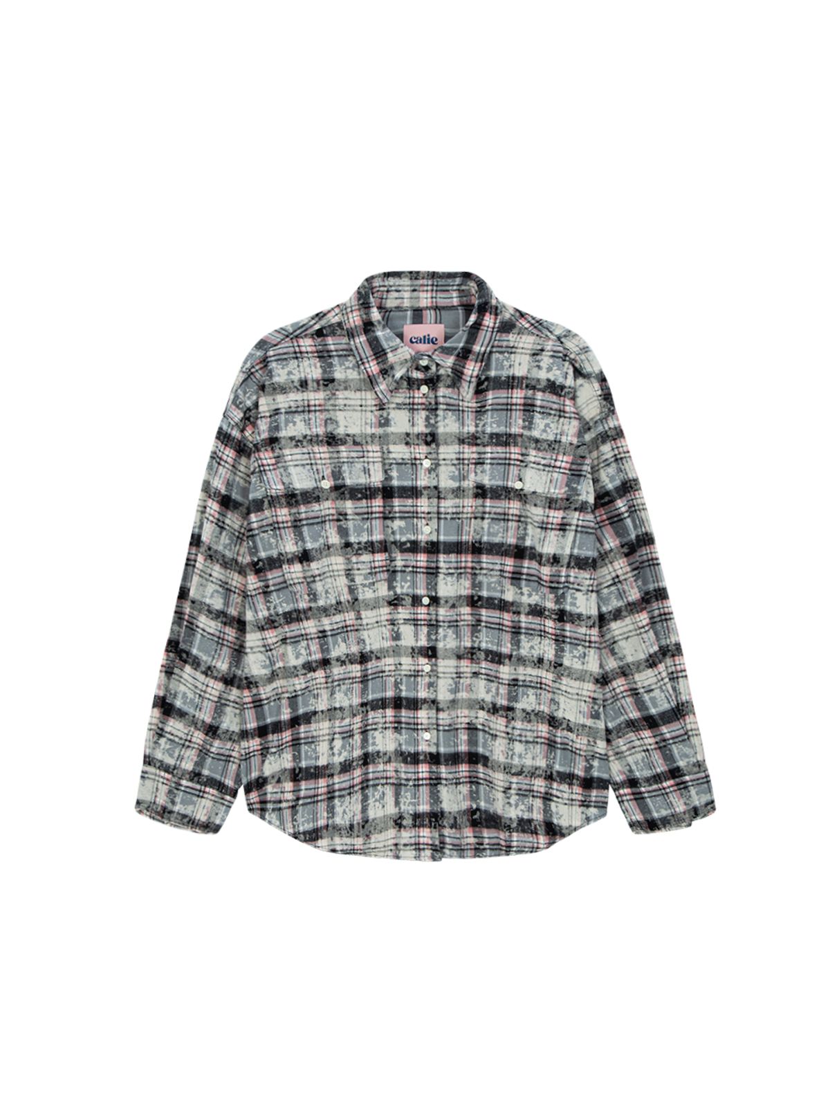 에즈이프 캘리(ASIF CALIE) DIRTYWASHING OVERFIT CHECK SHIRT BLACK