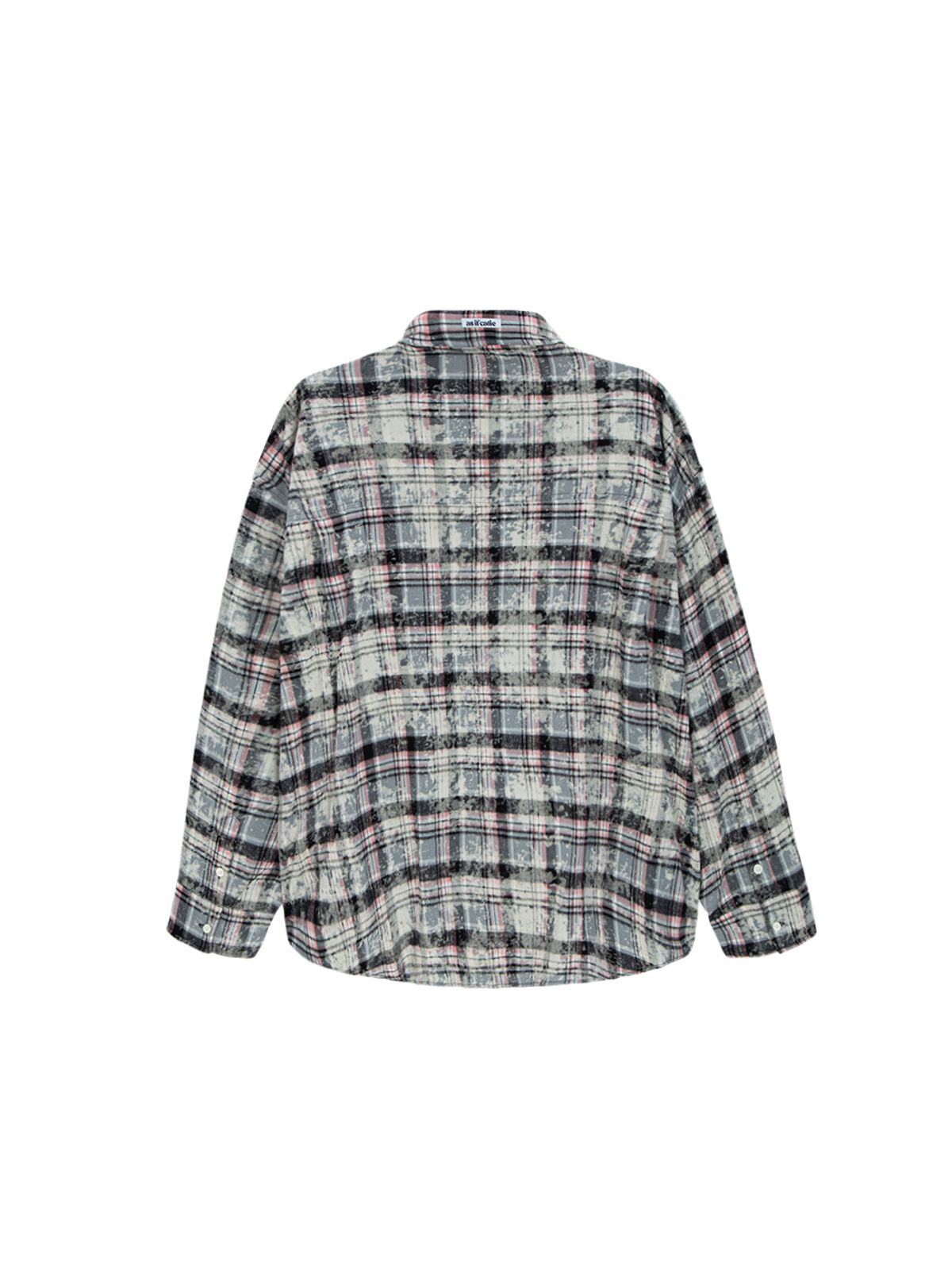 에즈이프 캘리(ASIF CALIE) DIRTYWASHING OVERFIT CHECK SHIRT BLACK
