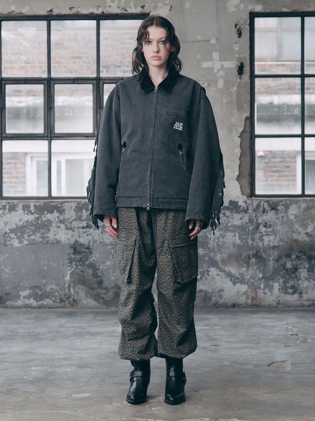 에즈이프 캘리(ASIF CALIE) FRINGE WORK JACKET BLACK