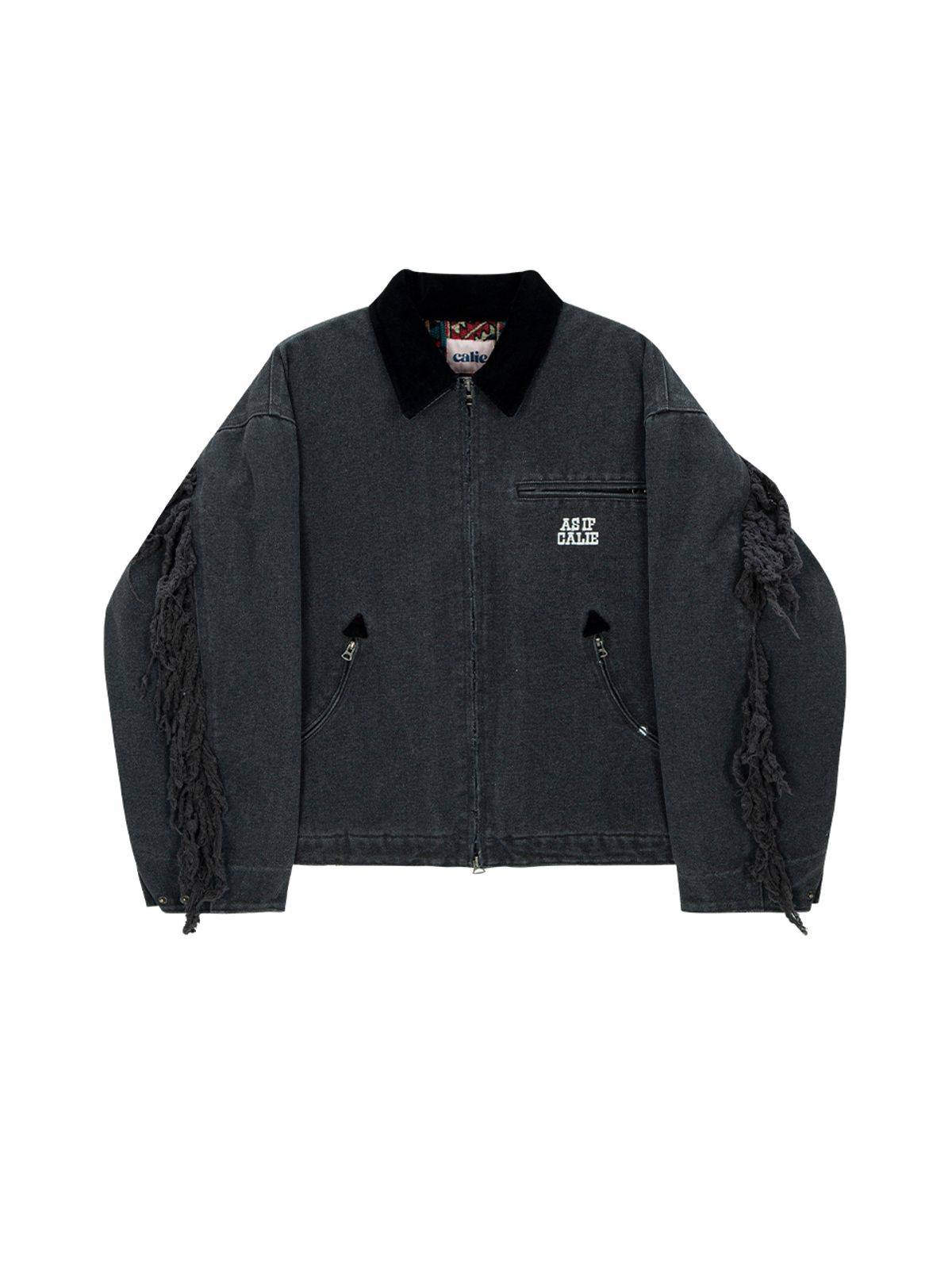 에즈이프 캘리(ASIF CALIE) FRINGE WORK JACKET BLACK