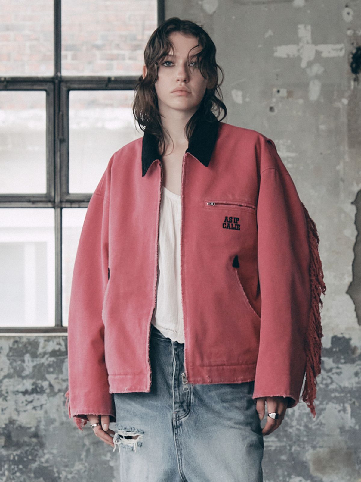 에즈이프 캘리(ASIF CALIE) FRINGE WORK JACKET PINK