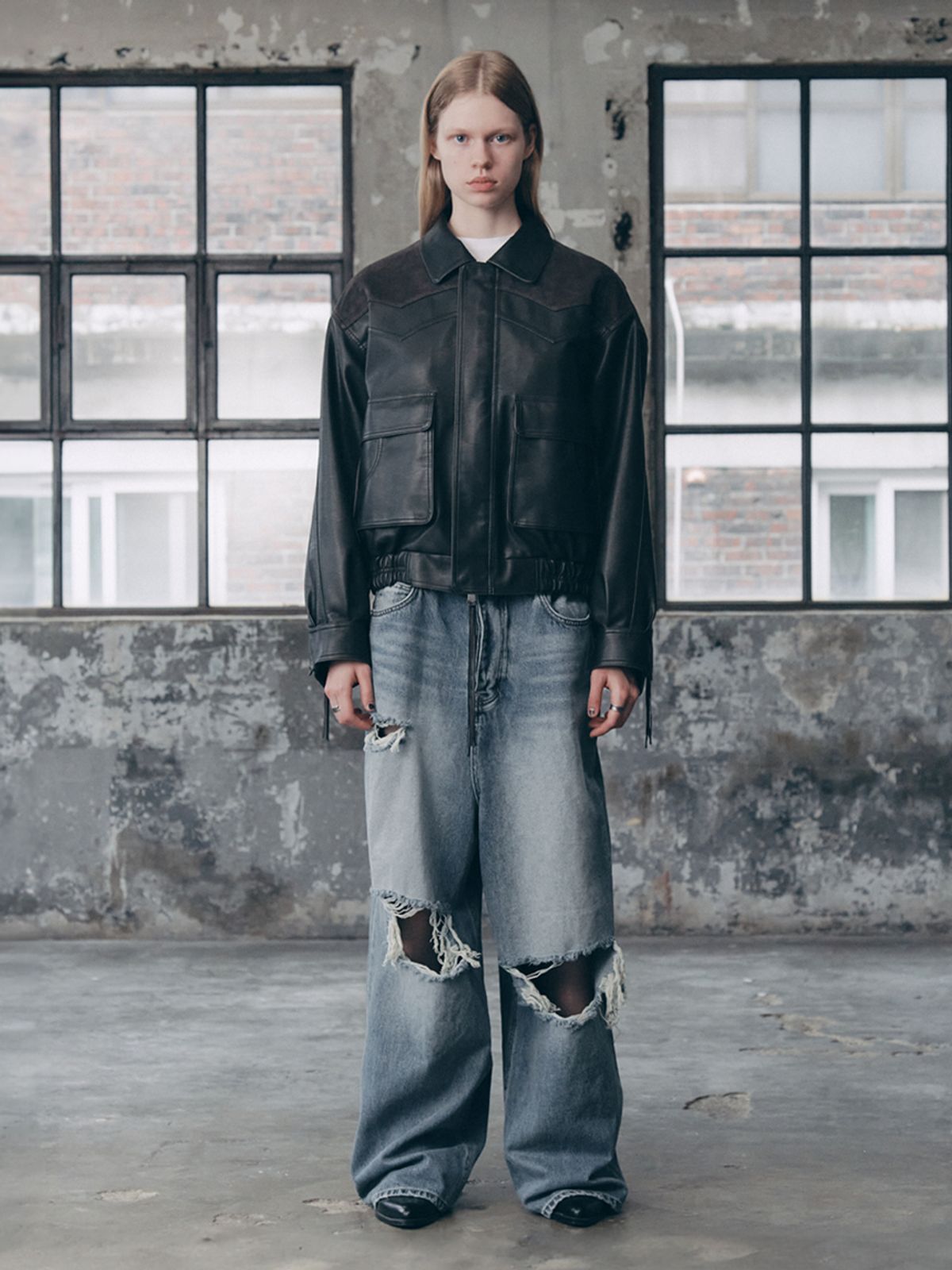 에즈이프 캘리(ASIF CALIE) TASSEL LEATHER JACKET BLACK