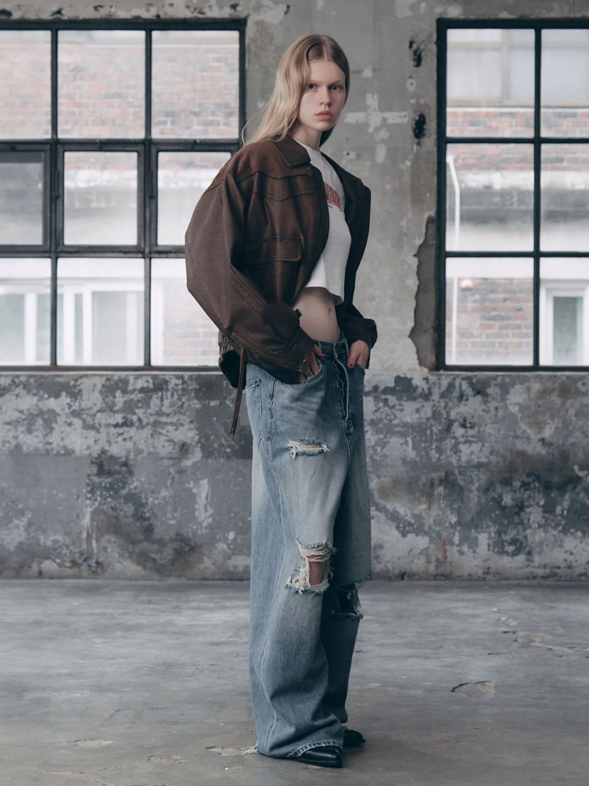 에즈이프 캘리(ASIF CALIE) TASSEL LEATHER JACKET BROWN
