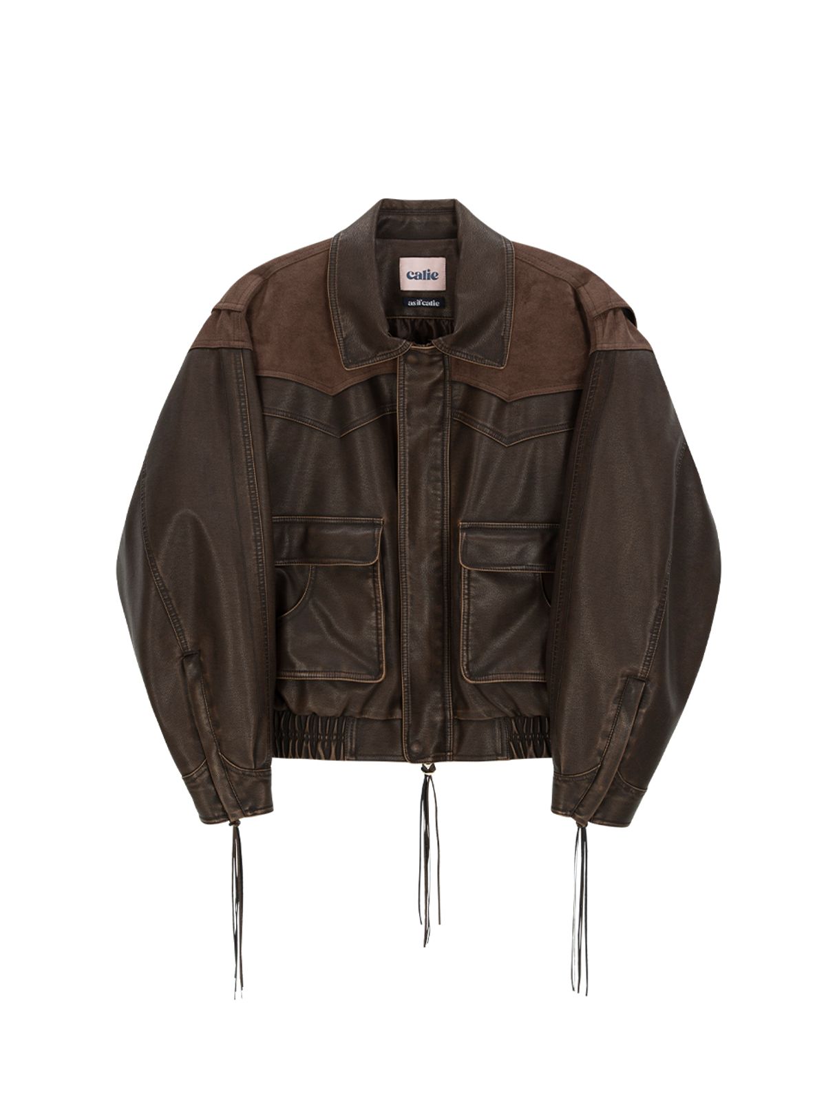 에즈이프 캘리(ASIF CALIE) TASSEL LEATHER JACKET BROWN