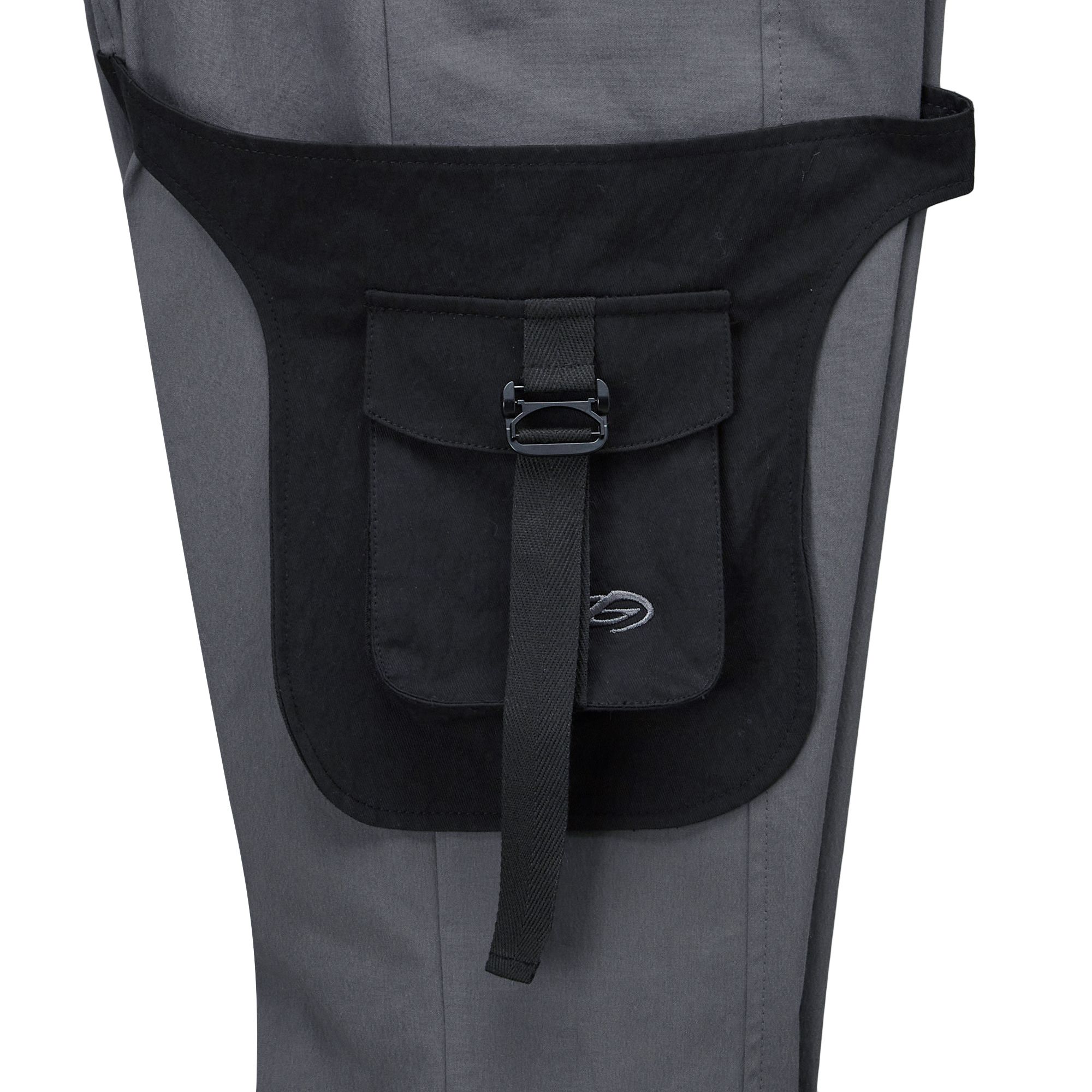 MUSINSA | HUG YOUR SKIN Garter belt wide pants (charcoal)
