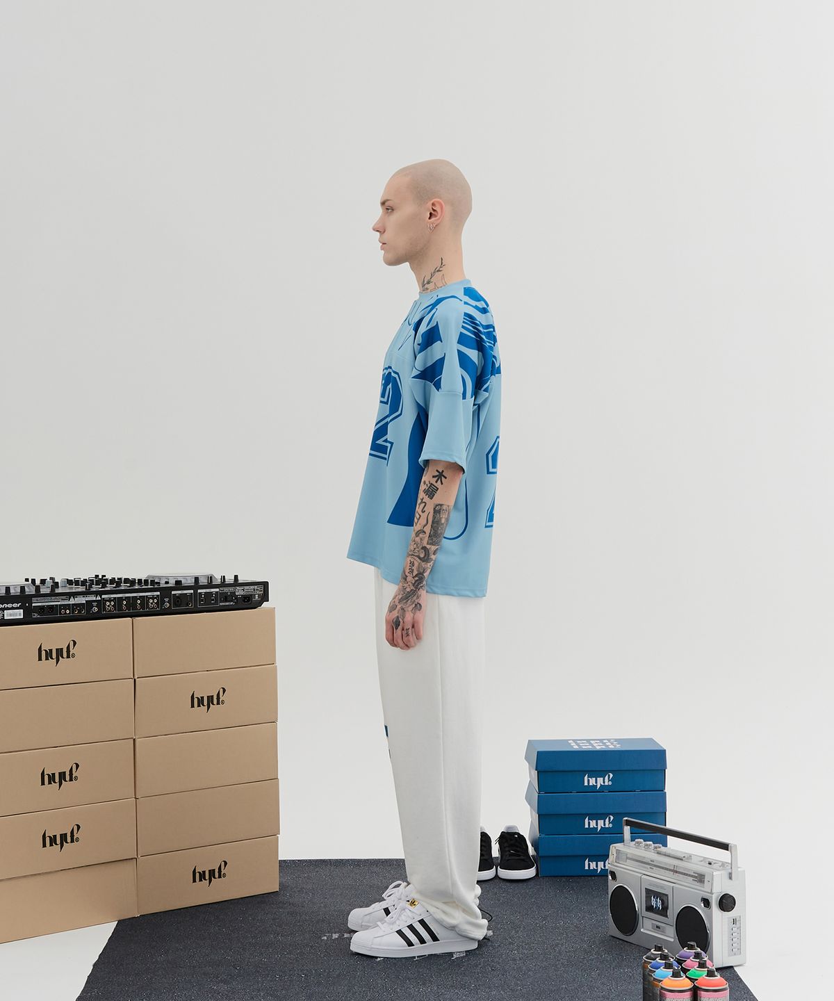 혀프 바이 혀프(HYUP BY HYUF) Side pocket jogger_White