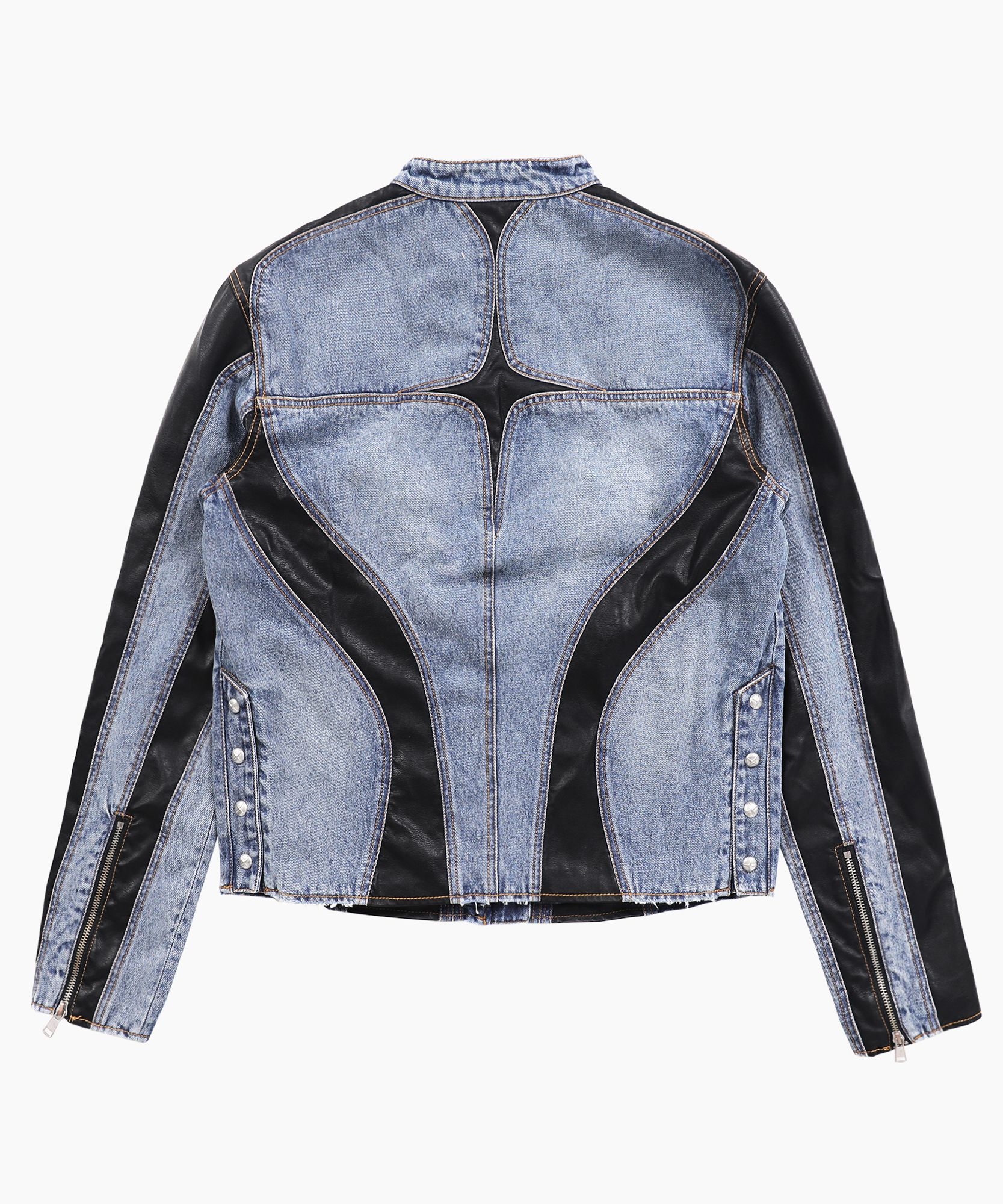 ★BADBLOOD★ Duncan Denim Racer Jacket Blue Black w-jkt23-03 MUSINSA | BADBLOOD Duncan Denim Racer Jacket - Blue/Black