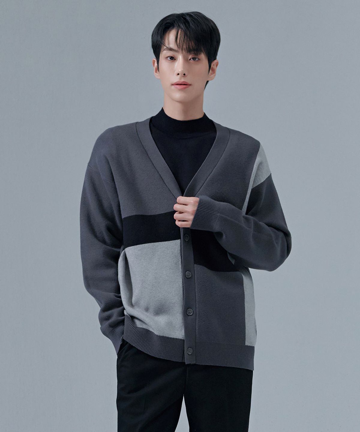 체이스컬트(CHASECULT) 남성 컬러 블록 가디건-CFRK4322C09