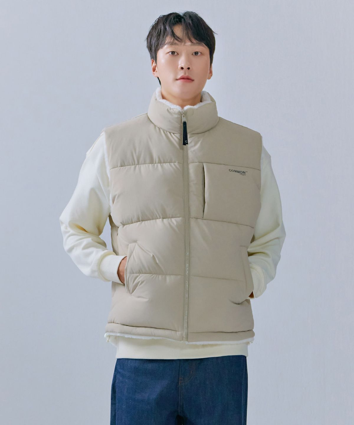 체이스컬트(CHASECULT) 남성 리버시블 밍크 보아 패딩 베스트-CFRK7313C0X