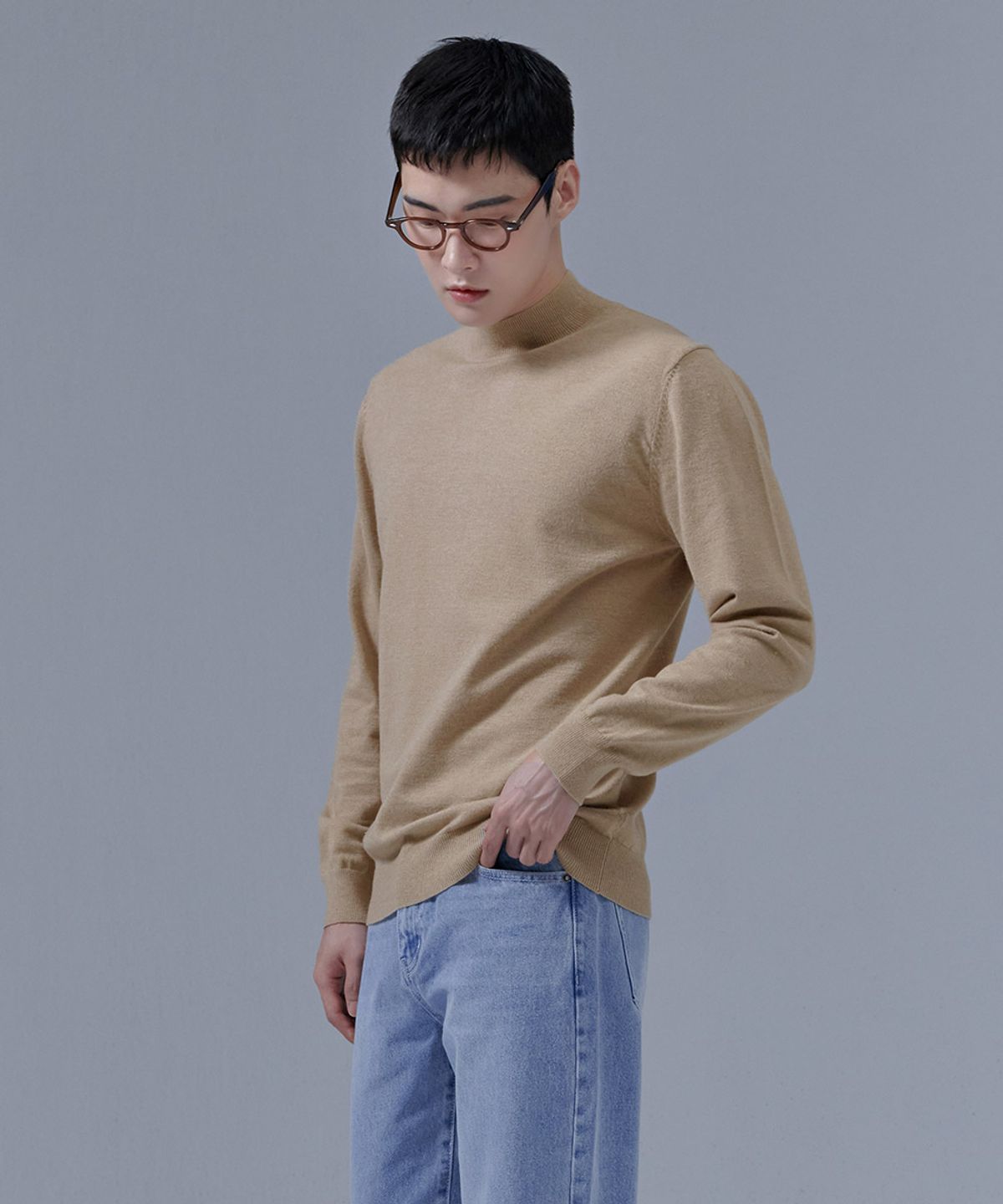 체이스컬트(CHASECULT) 남성 에센셜 반넥 스웨터-CFZK5201D0M