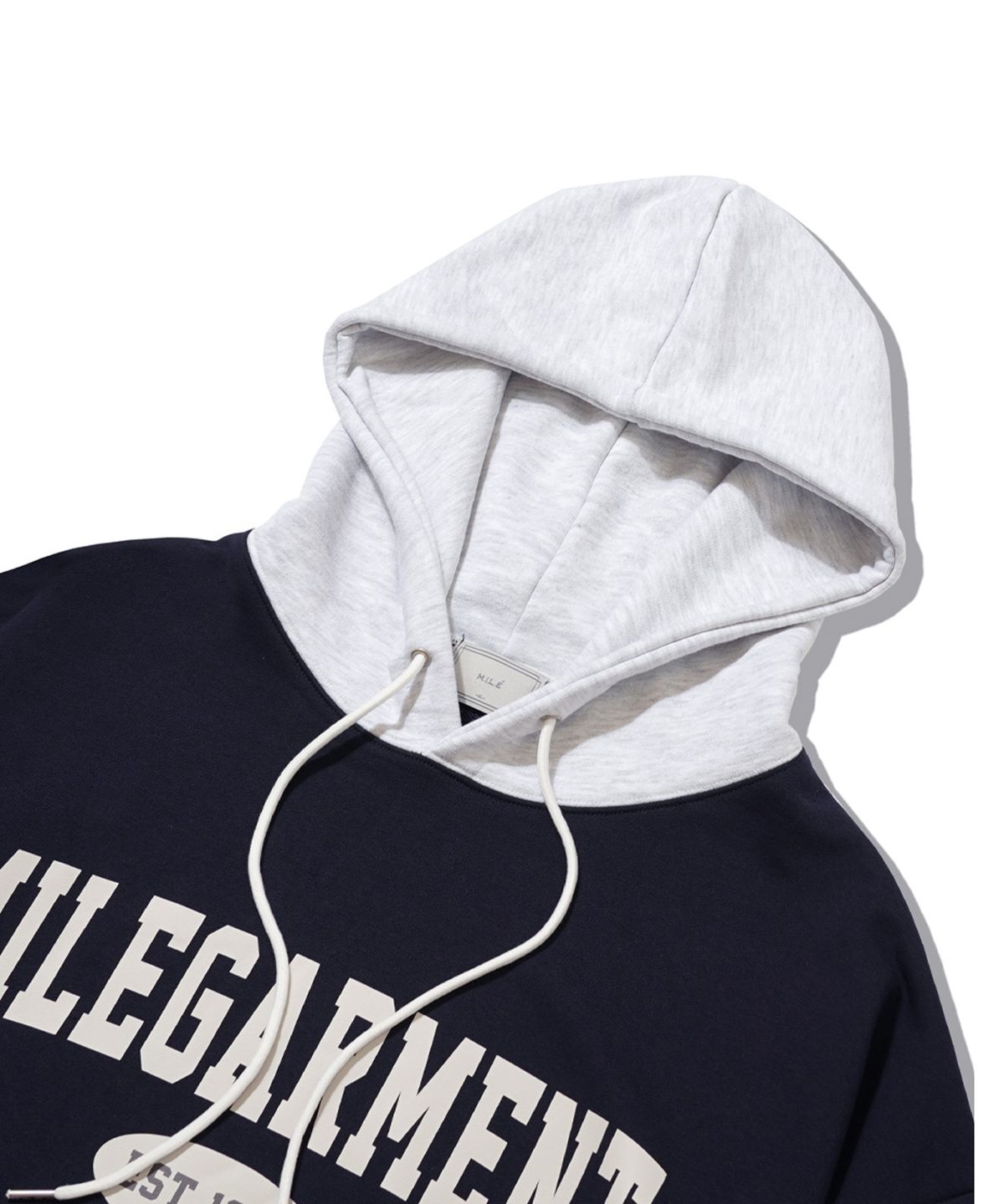 더마일(THEMILE) MILE GARMENTS MIX SWEAT HOODIE [NAVY]