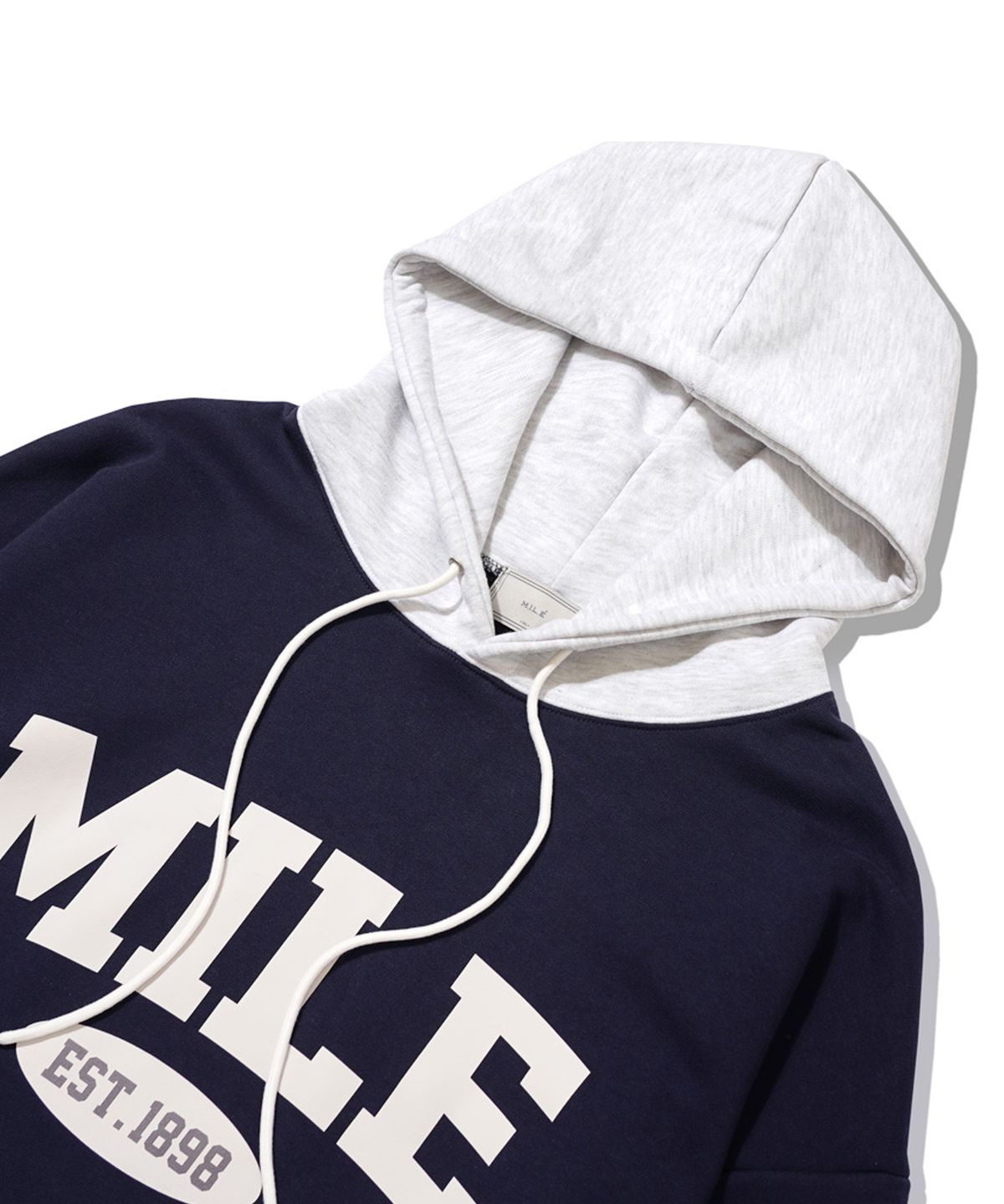 더마일(THEMILE) MILE EST MIX SWEAT HOODIE [NAVY]