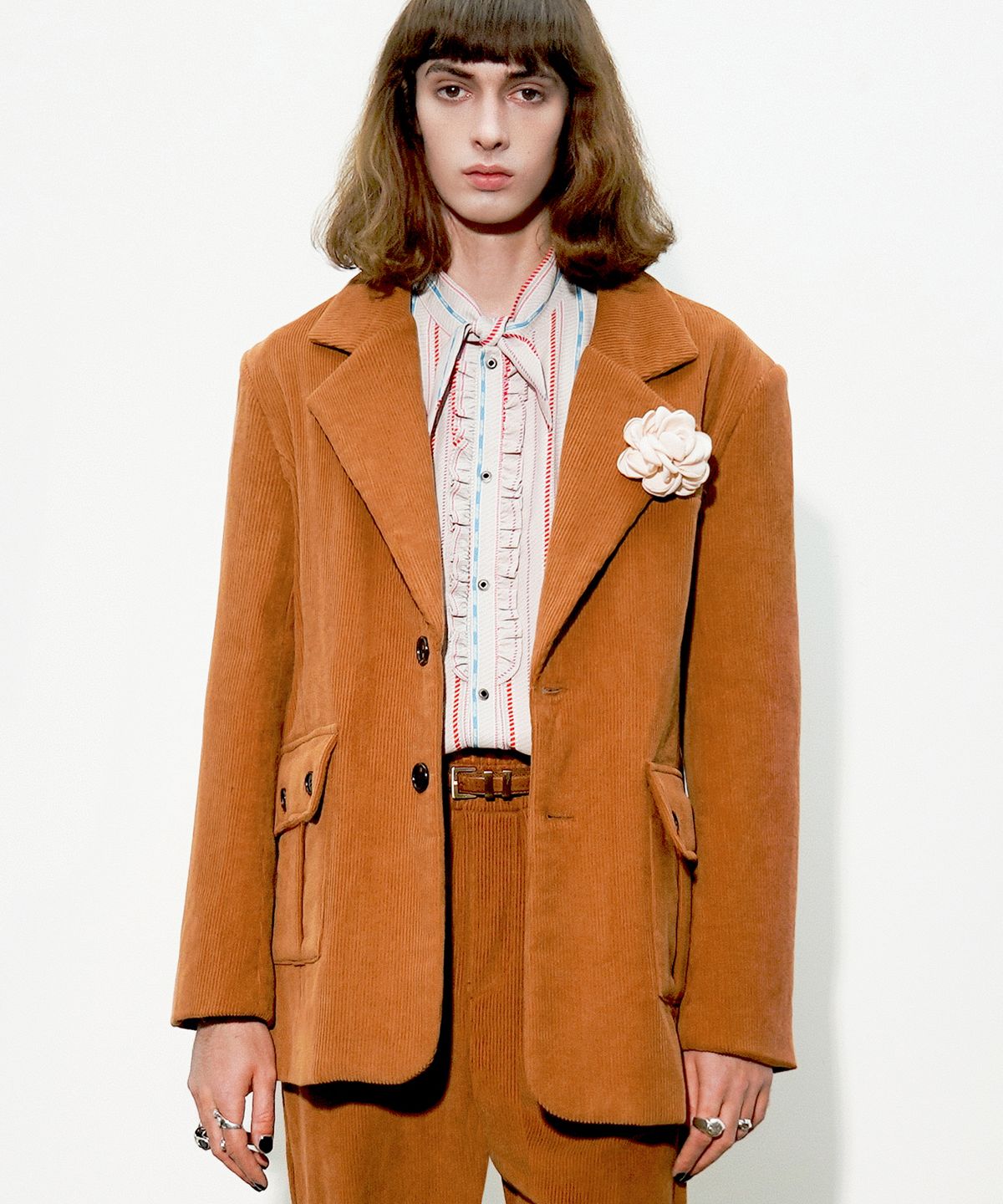 언티지(UNTAGE) 코튼 코듀로이 블레이저[Brown(UNISEX)]_UTO-FB92
