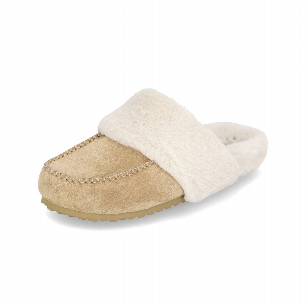 엘칸토(ELCANTO) 인텐스 여성 스웨이드 퍼 뮬 슬리퍼 2cm LCWC70I339