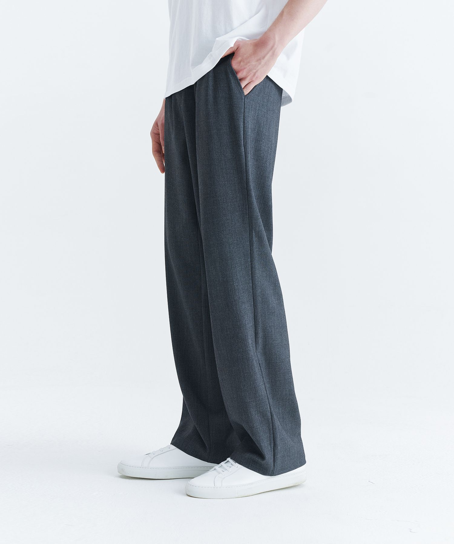 【WHOLOVESART】送料・関税込★Unisex Semi Wide Banding Slacks MUSINSA | WHOLOVESART Unisex semi-wide banding slacks - gray