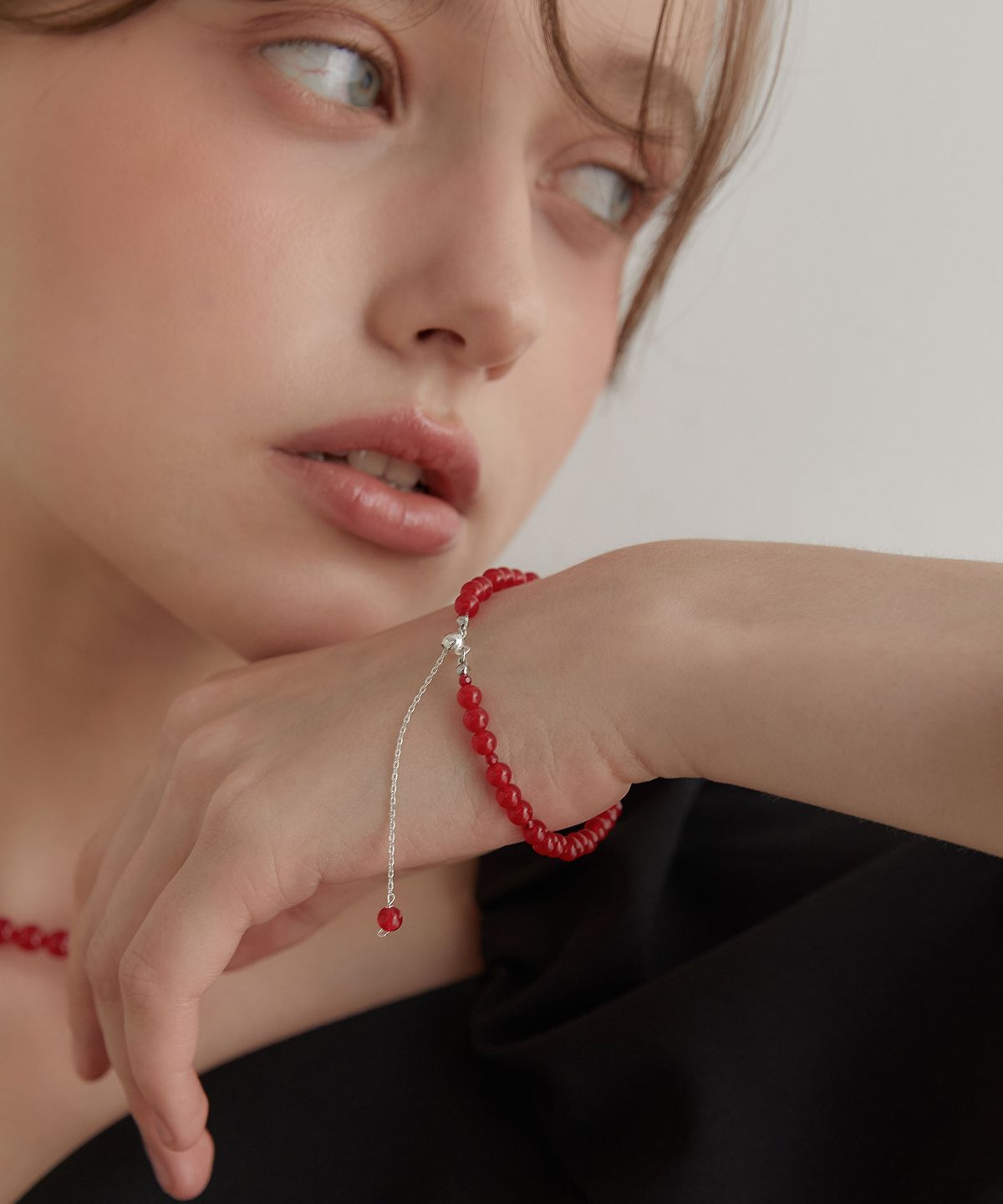 타티아나(TATIANA) (실버925) 도트 볼 젬스톤 팔찌 BR1791