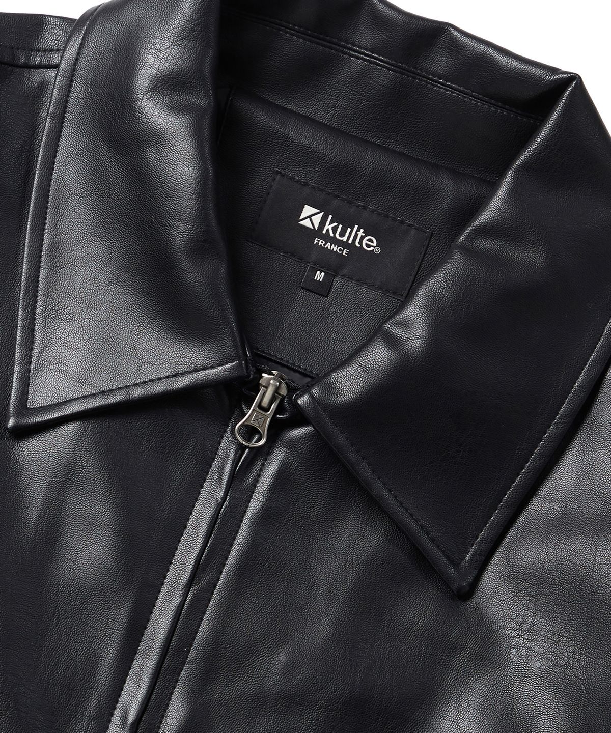 쿨트(KULTE) 인조가죽 싱글 자켓 BLACK