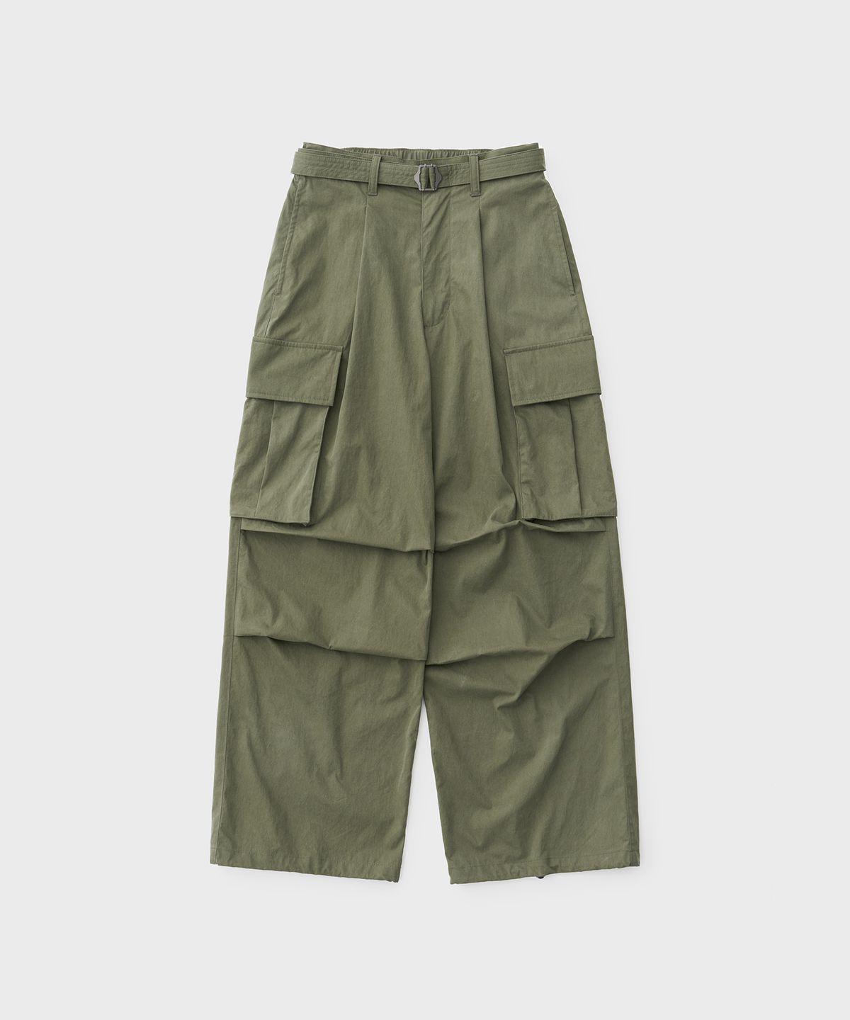 어나더 오피스(ANOTHER OFFICE) Parachute Belted Pants (Army Green)