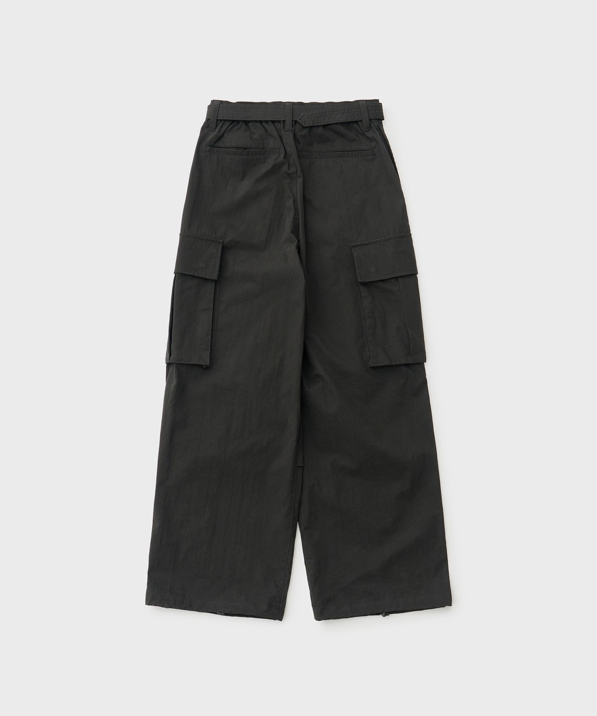 어나더 오피스(ANOTHER OFFICE) Parachute Belted Pants (Black)