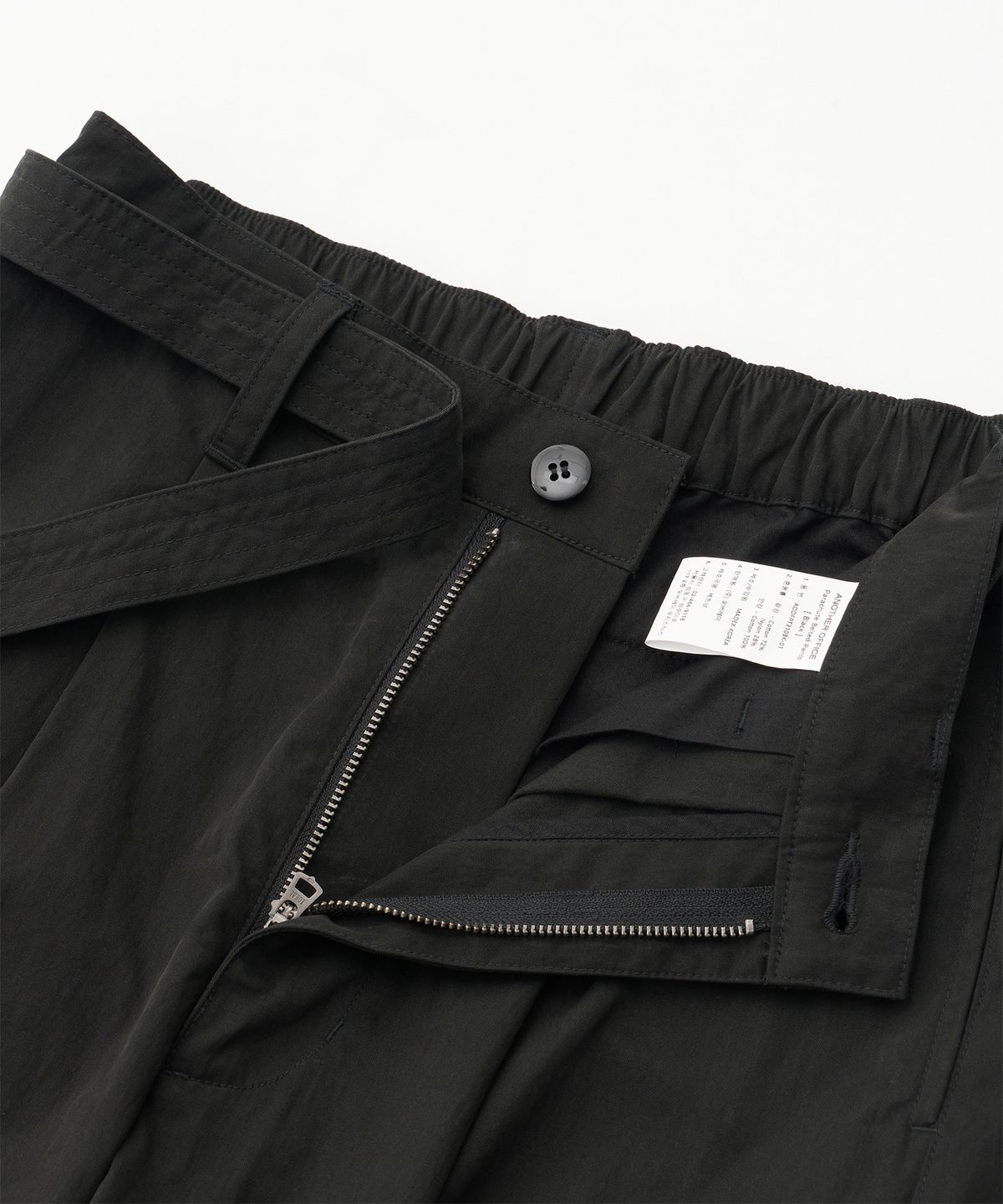 어나더 오피스(ANOTHER OFFICE) Parachute Belted Pants (Black)