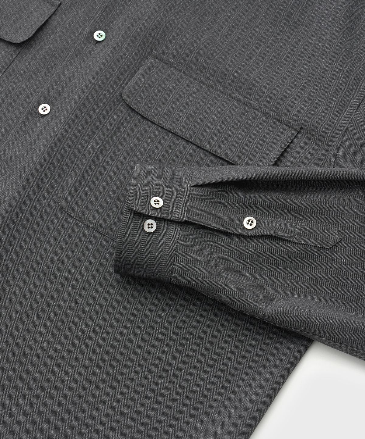 어나더 오피스(ANOTHER OFFICE) Volume Lanatec Shirt (Gray - Herringbone)