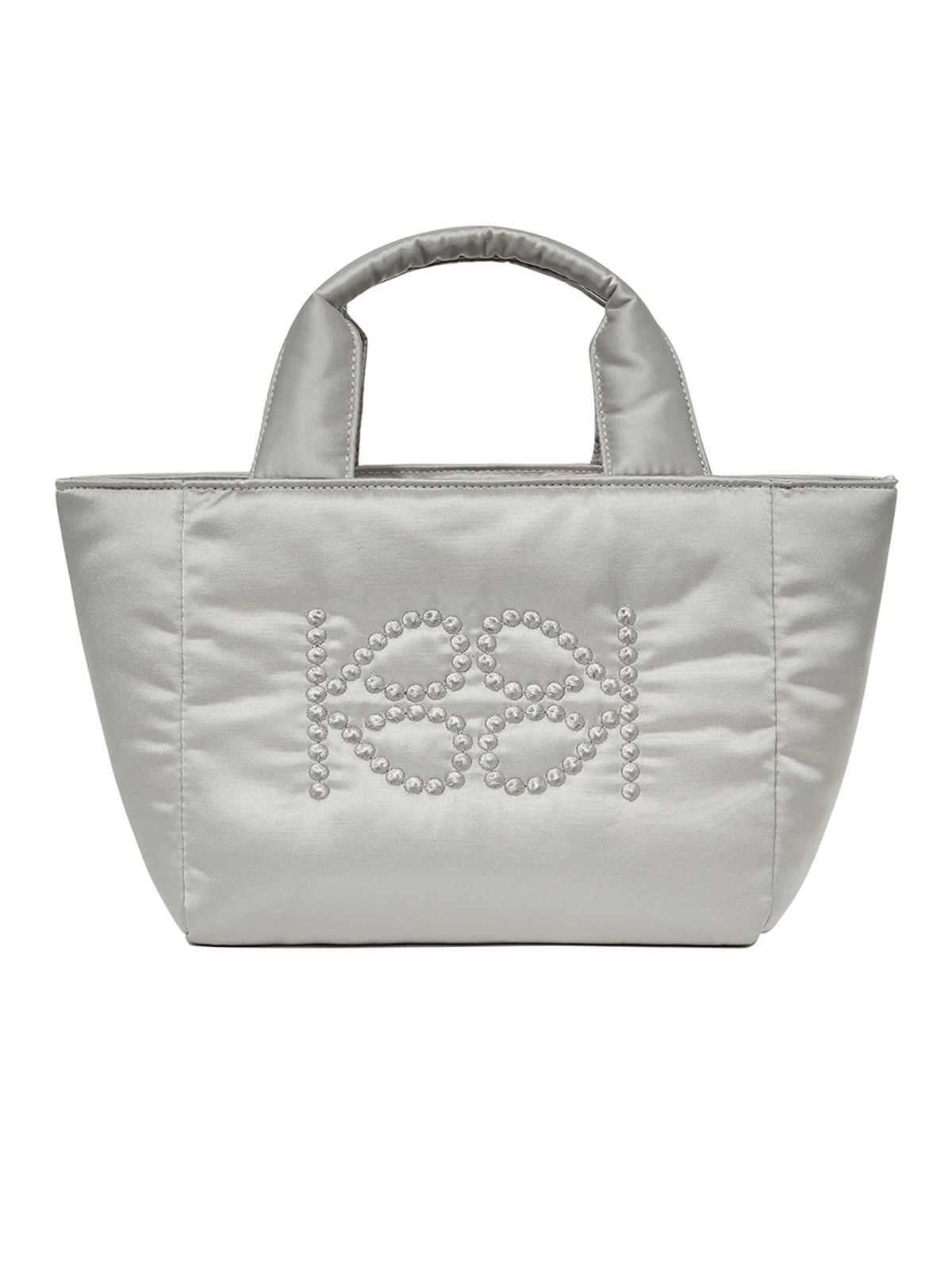 기준(KIJUN) Emblem Padded Hand Mini Bag Grey