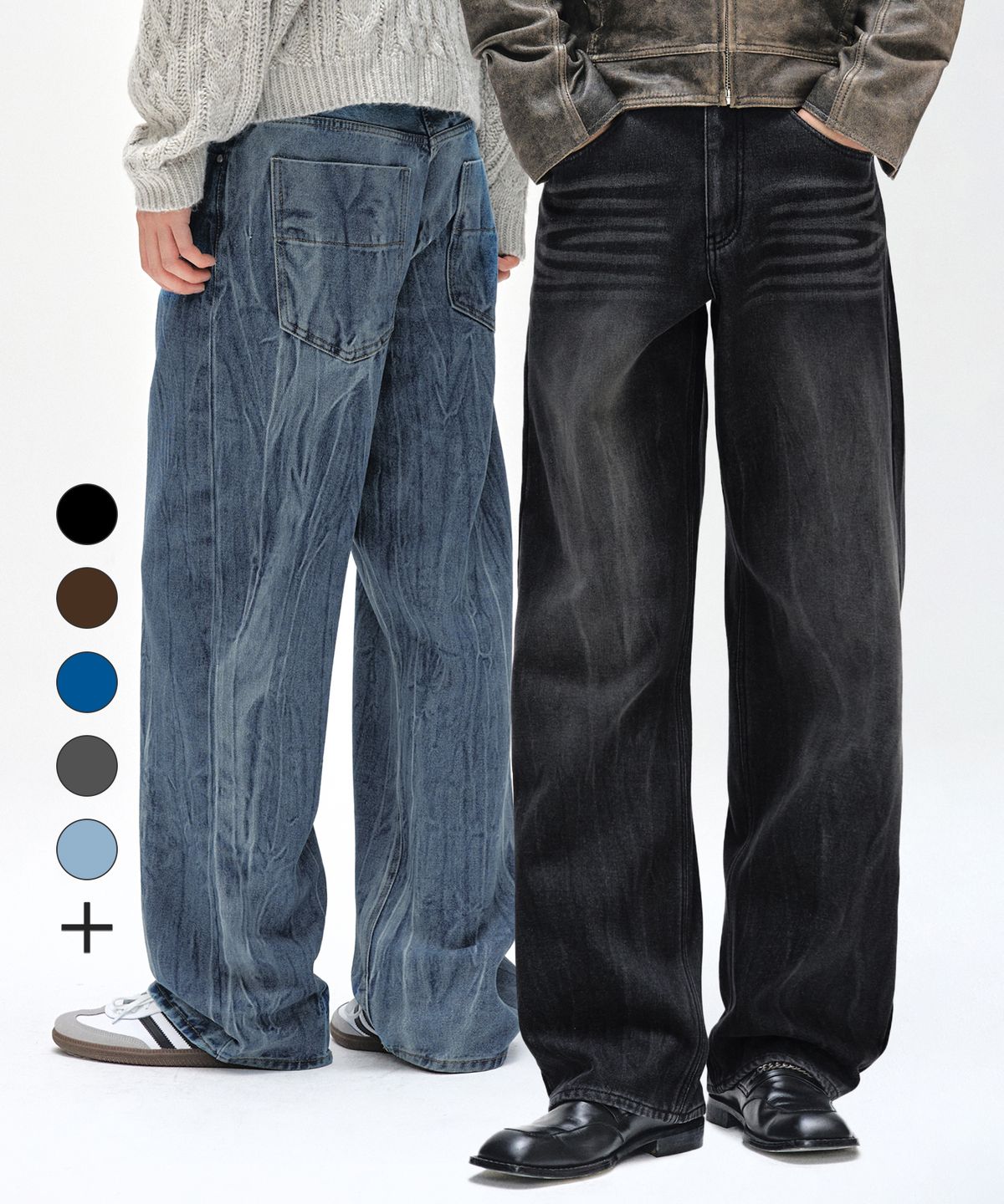 데케트(DECET) [2PACK]Mid Rise Wide Jeans DCPT027