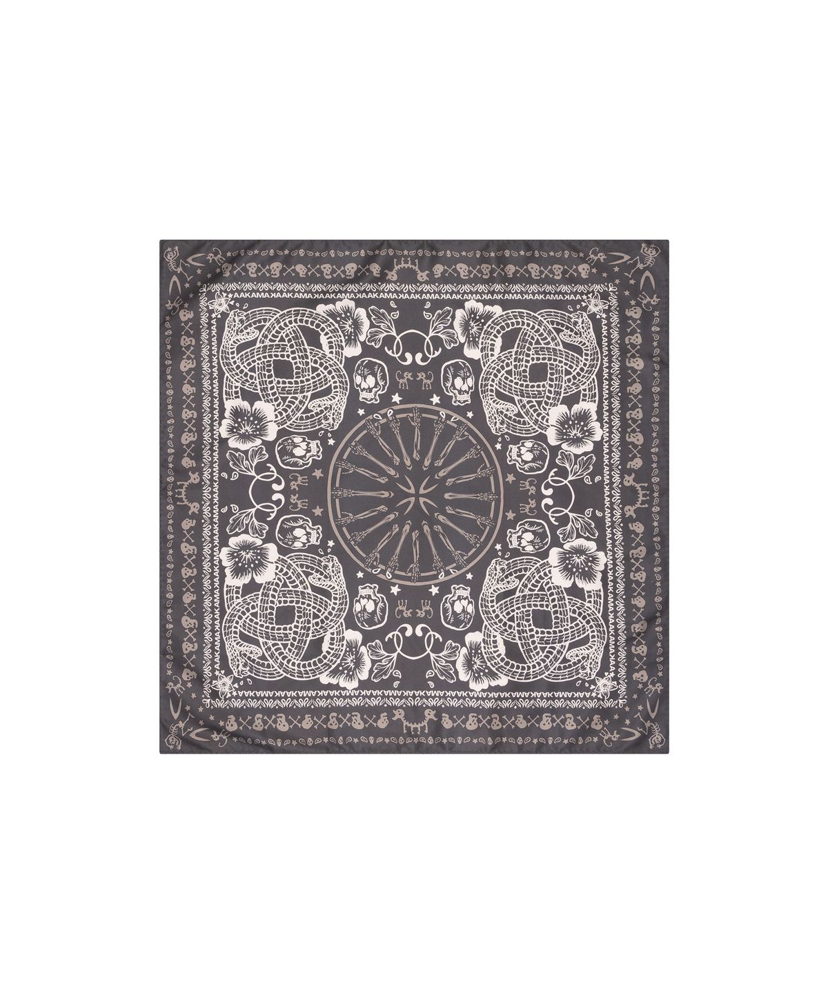 아캄(AAKAM) Skull Printed Scarf (Brown)