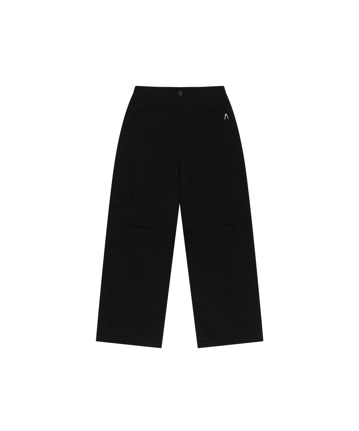 아캄(AAKAM) Stretched Knee Slit Cargo Pants (Black)