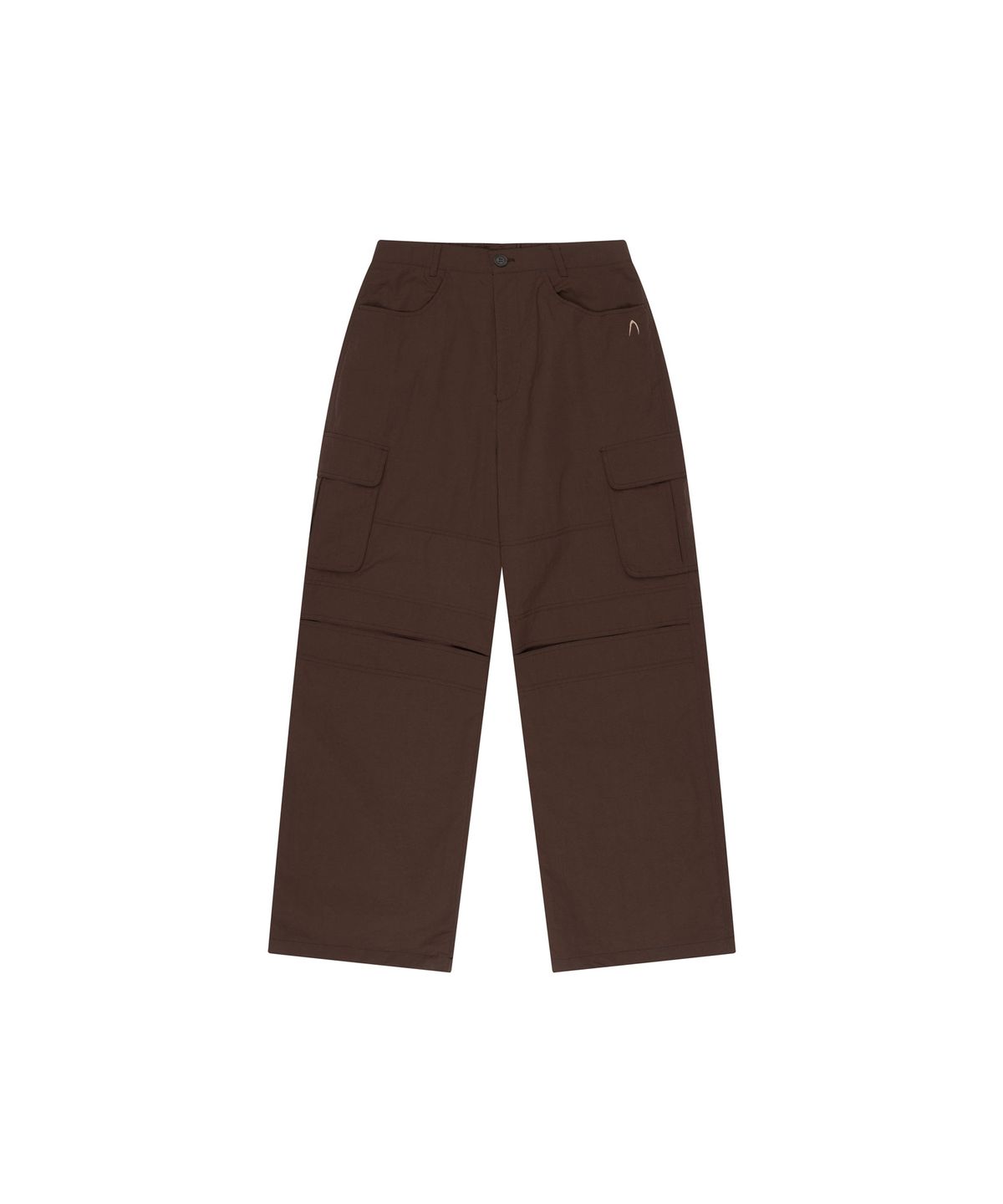 아캄(AAKAM) Stretched Knee Slit Cargo Pants (Brown)