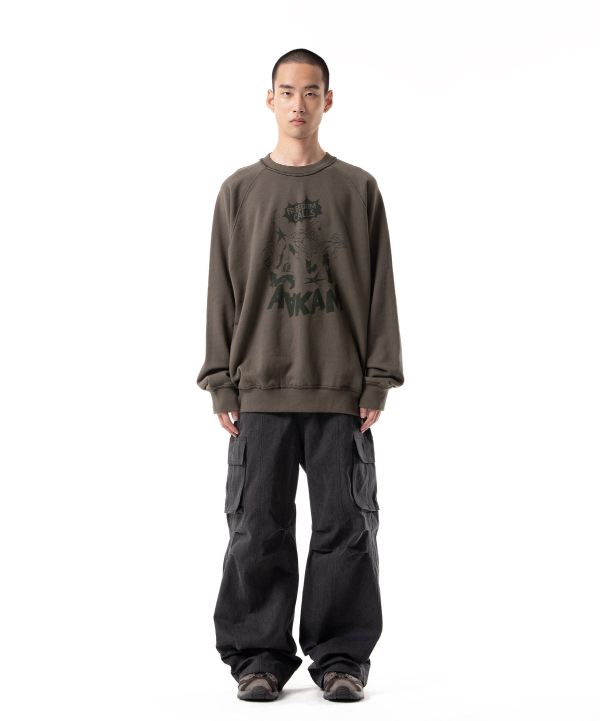 아캄(AAKAM) Pigment Cargo Pocket Pants (Dark Gray)