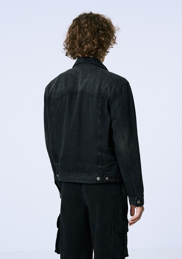 MUSINSA | SAVAGE Denim Trucker Jacket - Washed Black