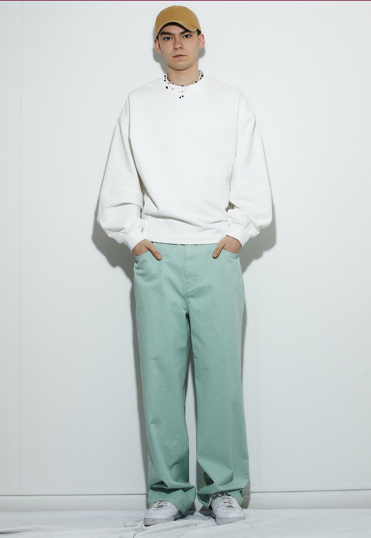 밀리밀리언(MILLIMILLION) BASALT COLOR DENIM PANTS B03-MINT