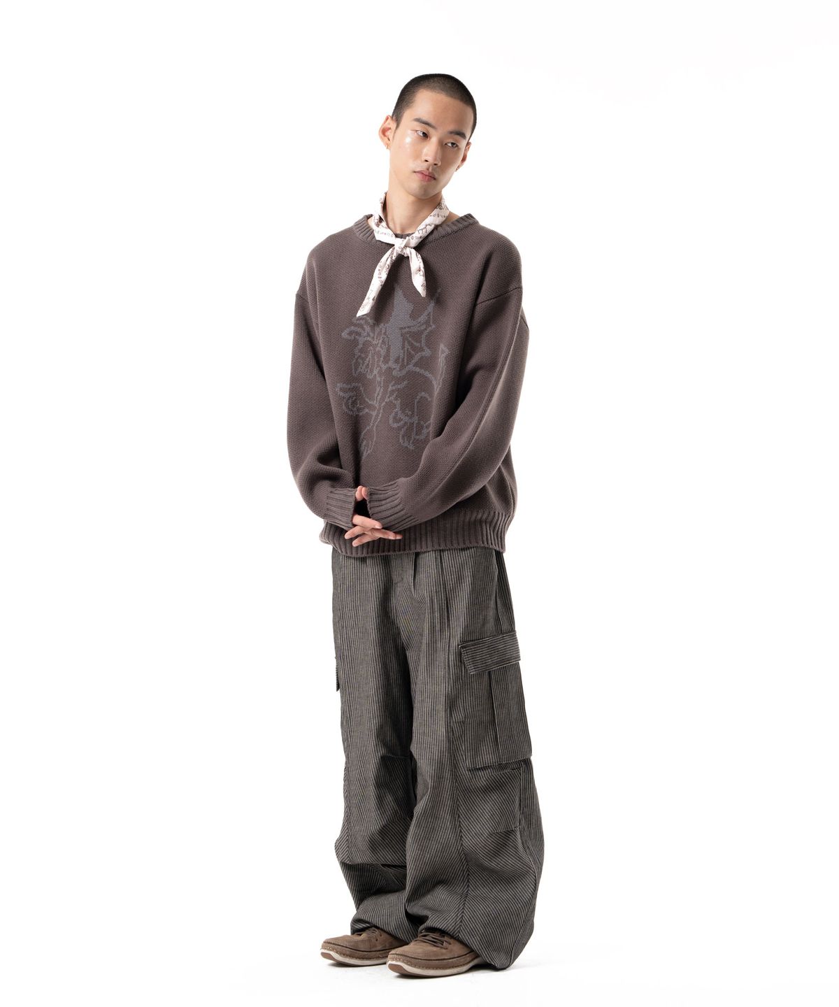 아캄(AAKAM) Devil Jacquard Knit (Brown)