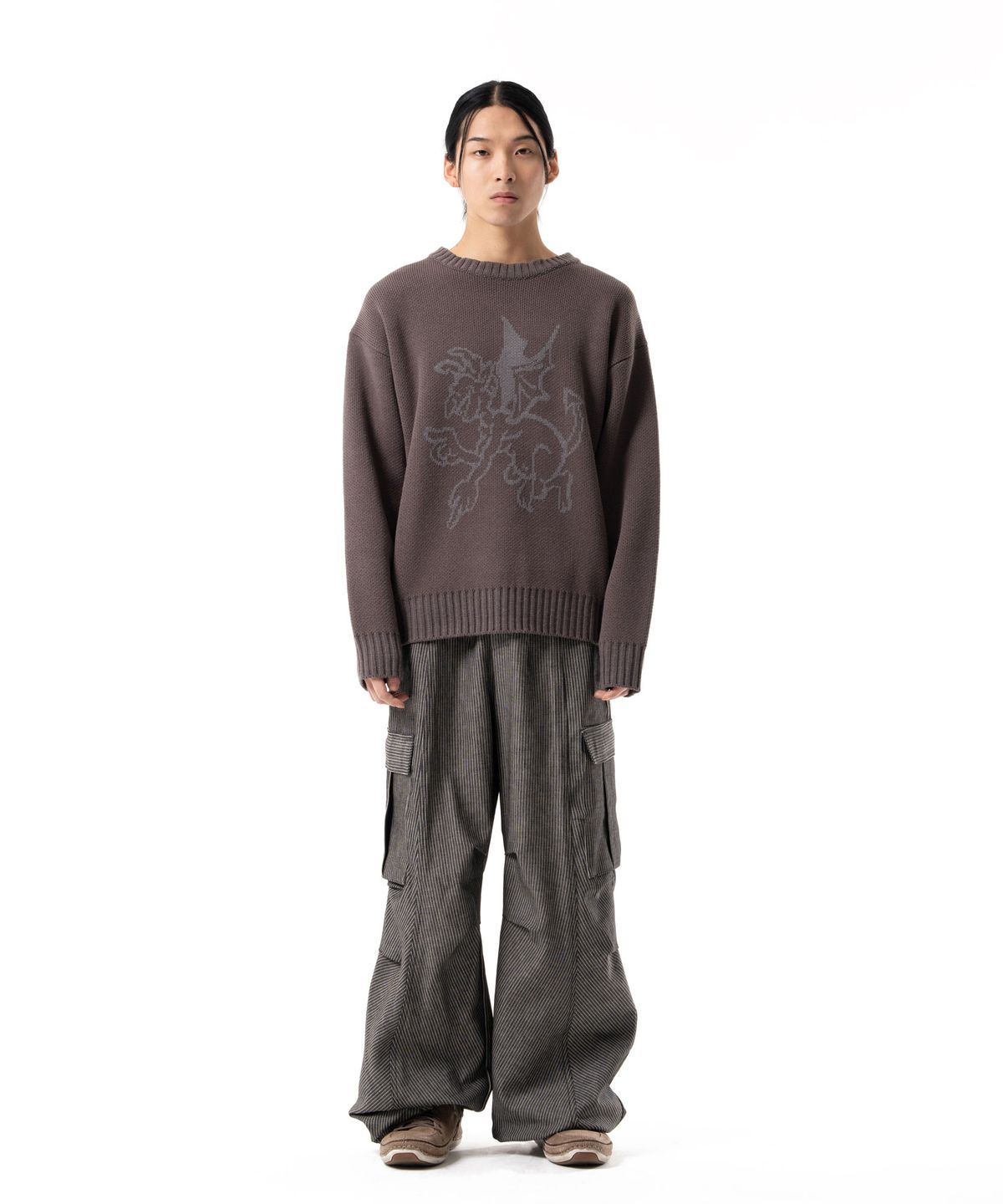 아캄(AAKAM) Devil Jacquard Knit (Brown)